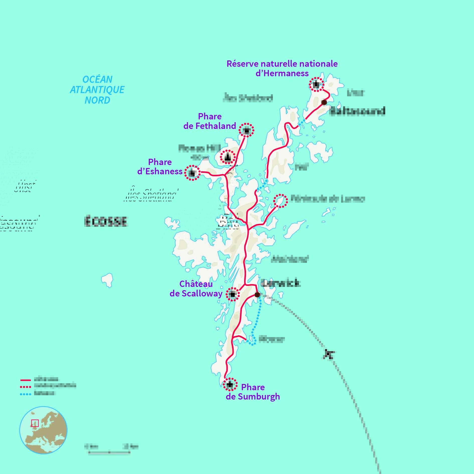 Carte Écosse : Les îles Shetland, terre de vikings !