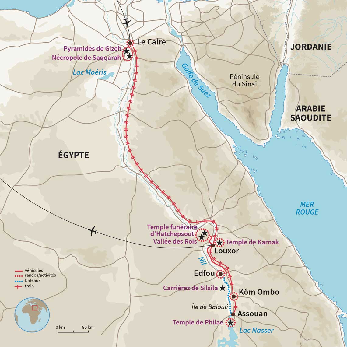 Carte Égypte : Voile sur le Nil 