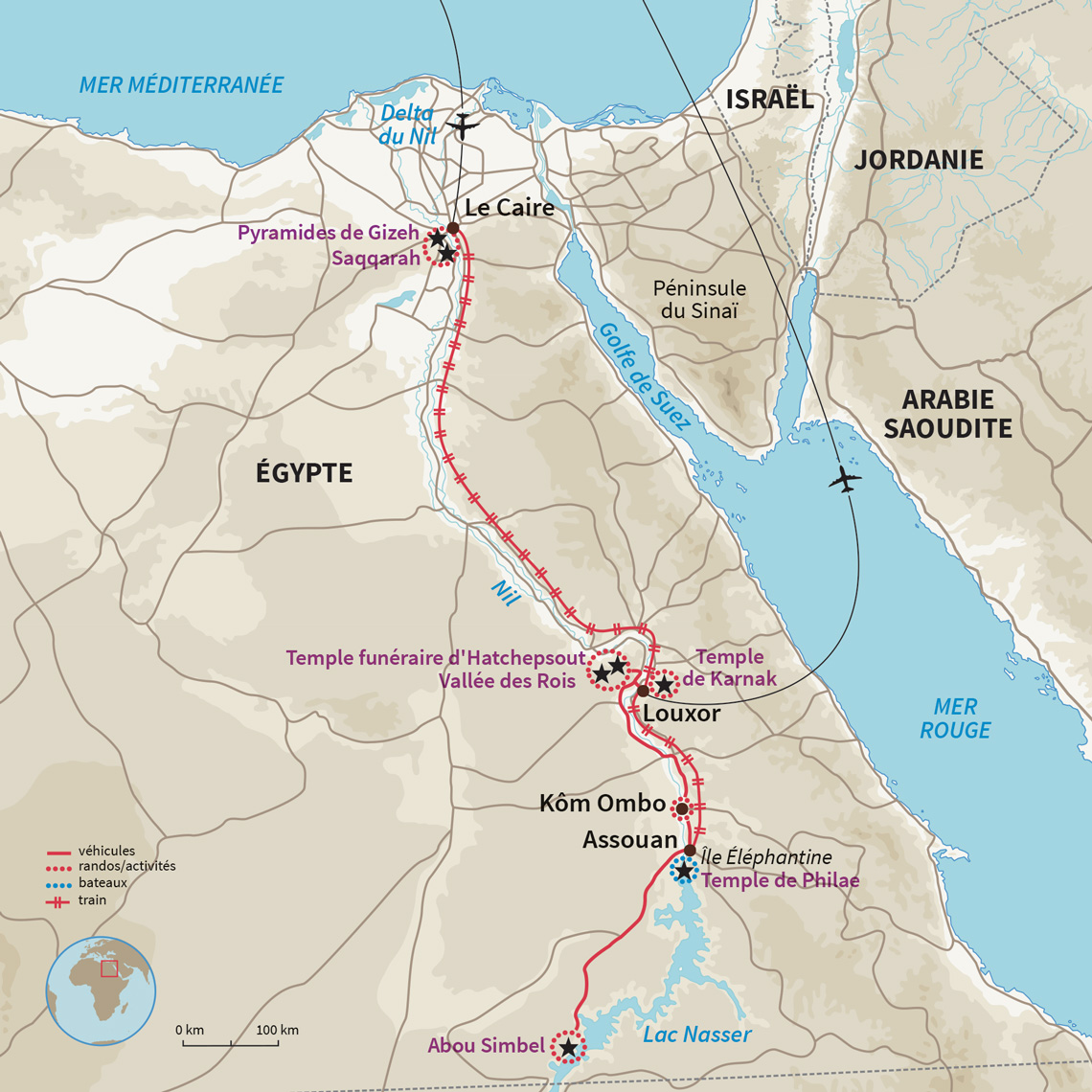 Carte Égypte : Road trip au fil du Nil