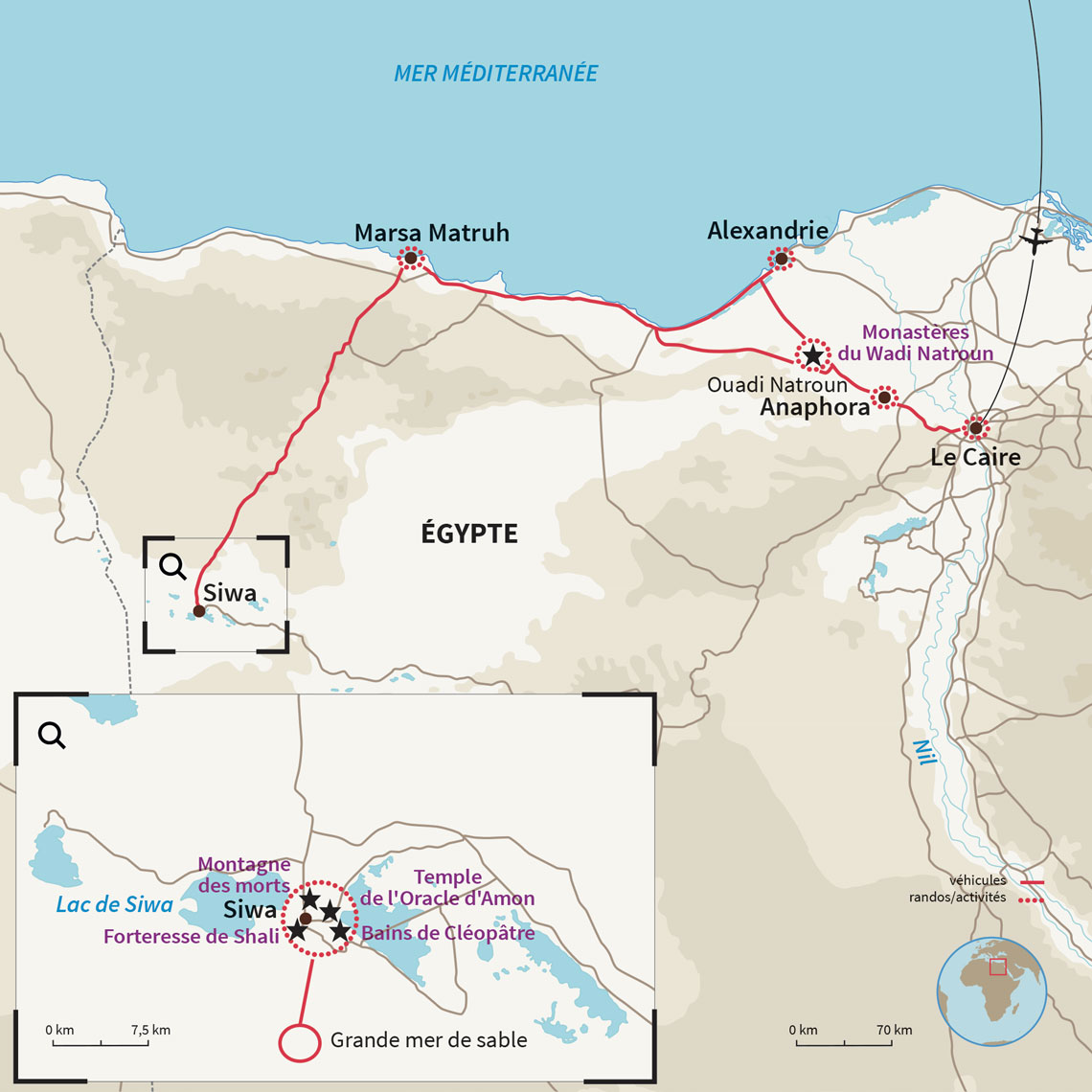 Carte Égypte : Siwa, oasis de légende