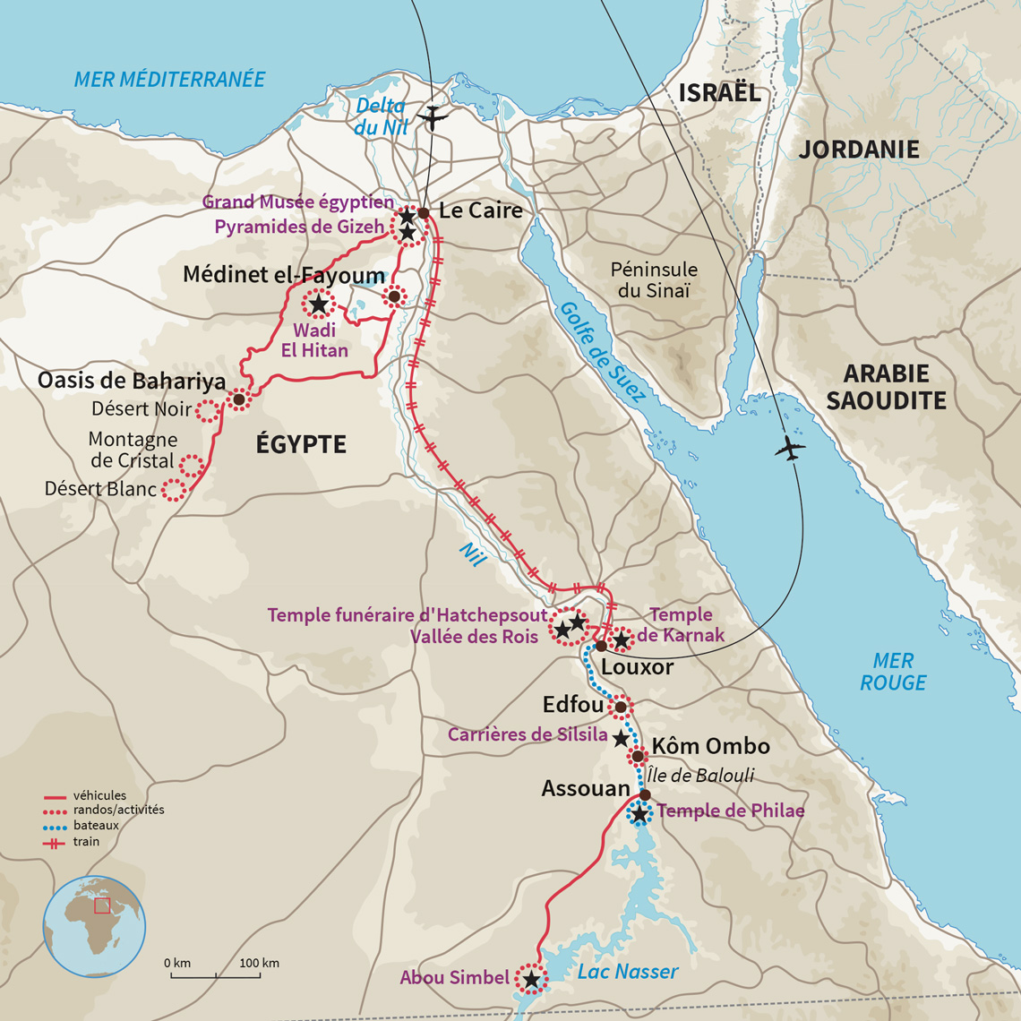 Carte Égypte : Nil et une nuits