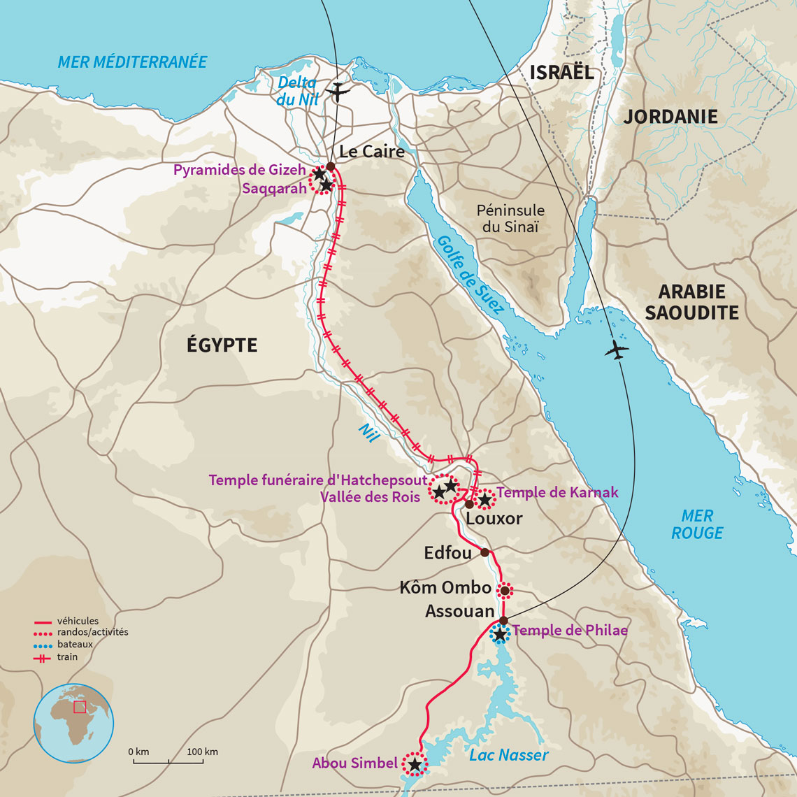Carte Égypte : Road trip au fil du Nil