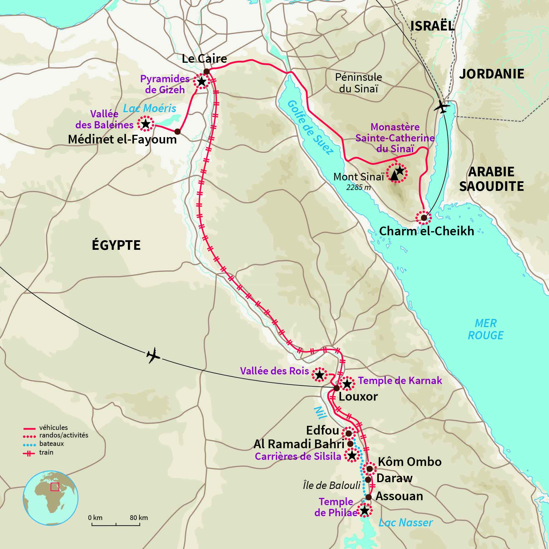 Carte Égypte : Egypte d'hier et d'aujourd'hui !