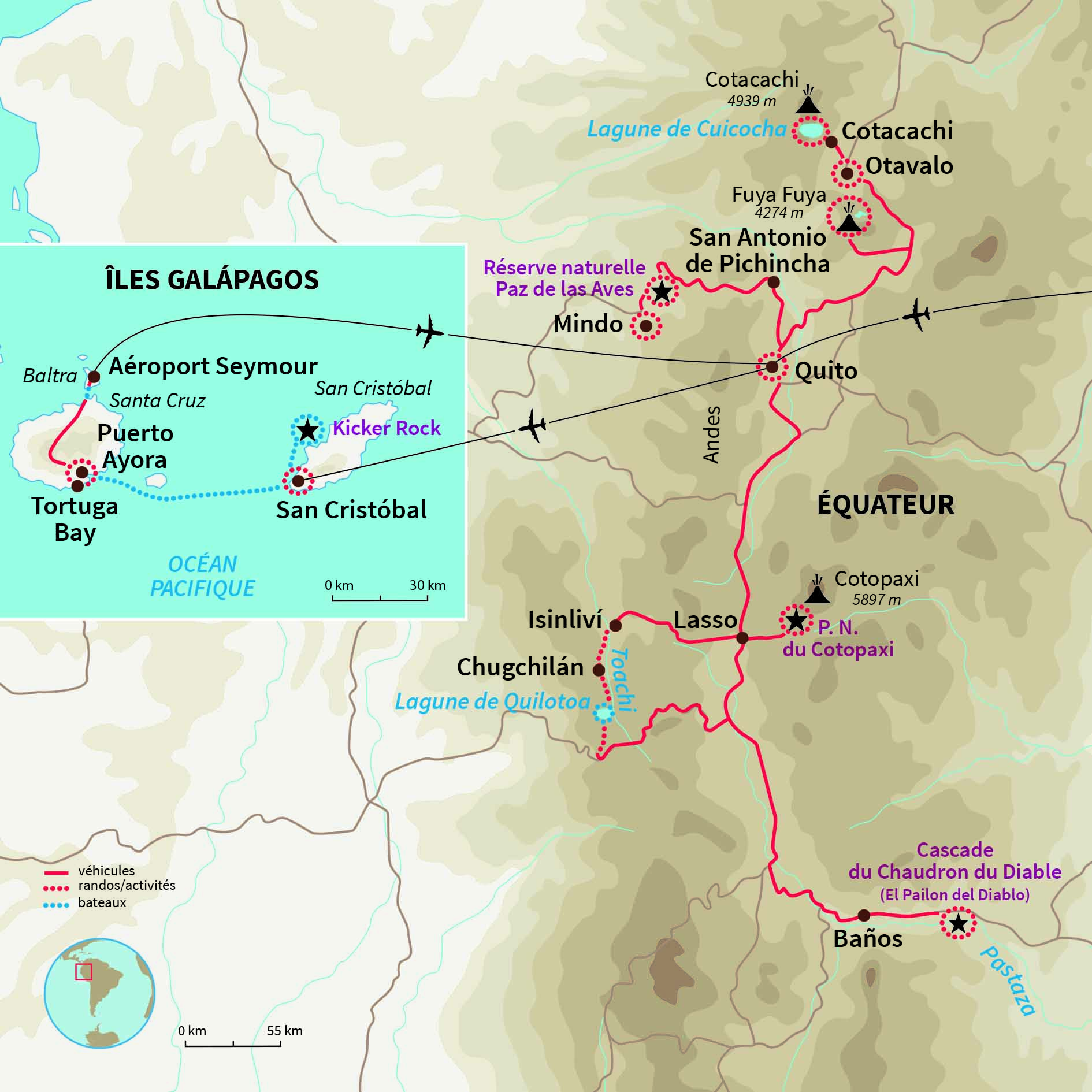 Carte Équateur : Aventura Ecuador