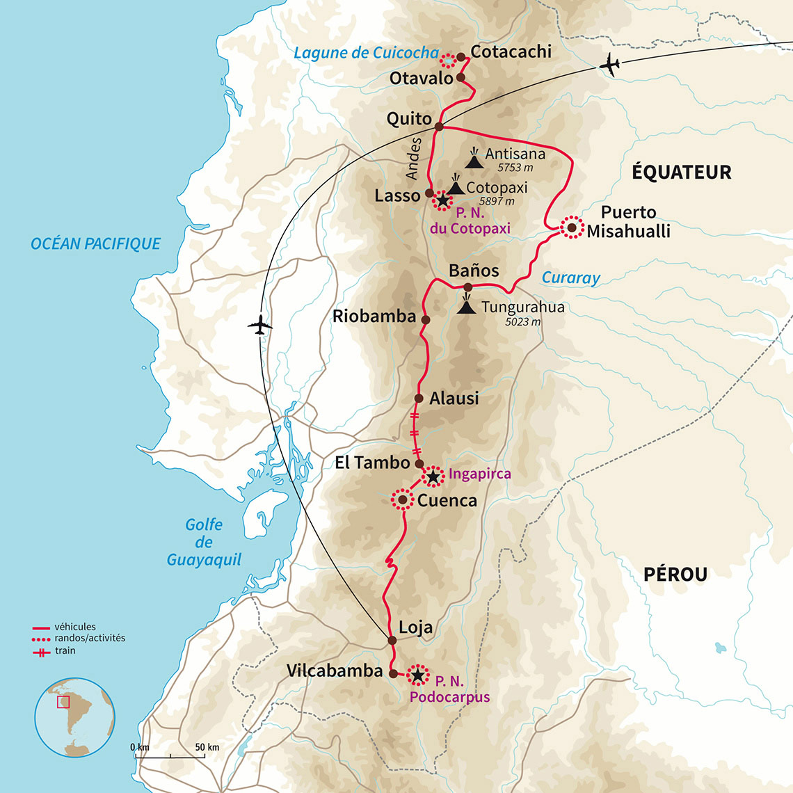 Carte Équateur : Balades équatoriales