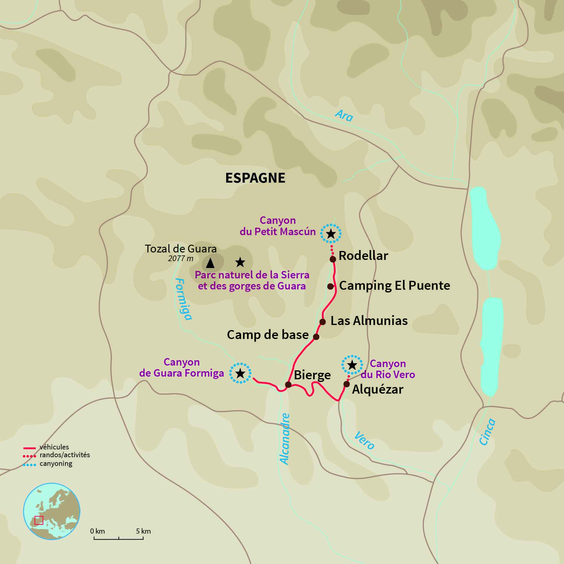 Carte Espagne : Les petits canyonistes de Sierra de Guara 