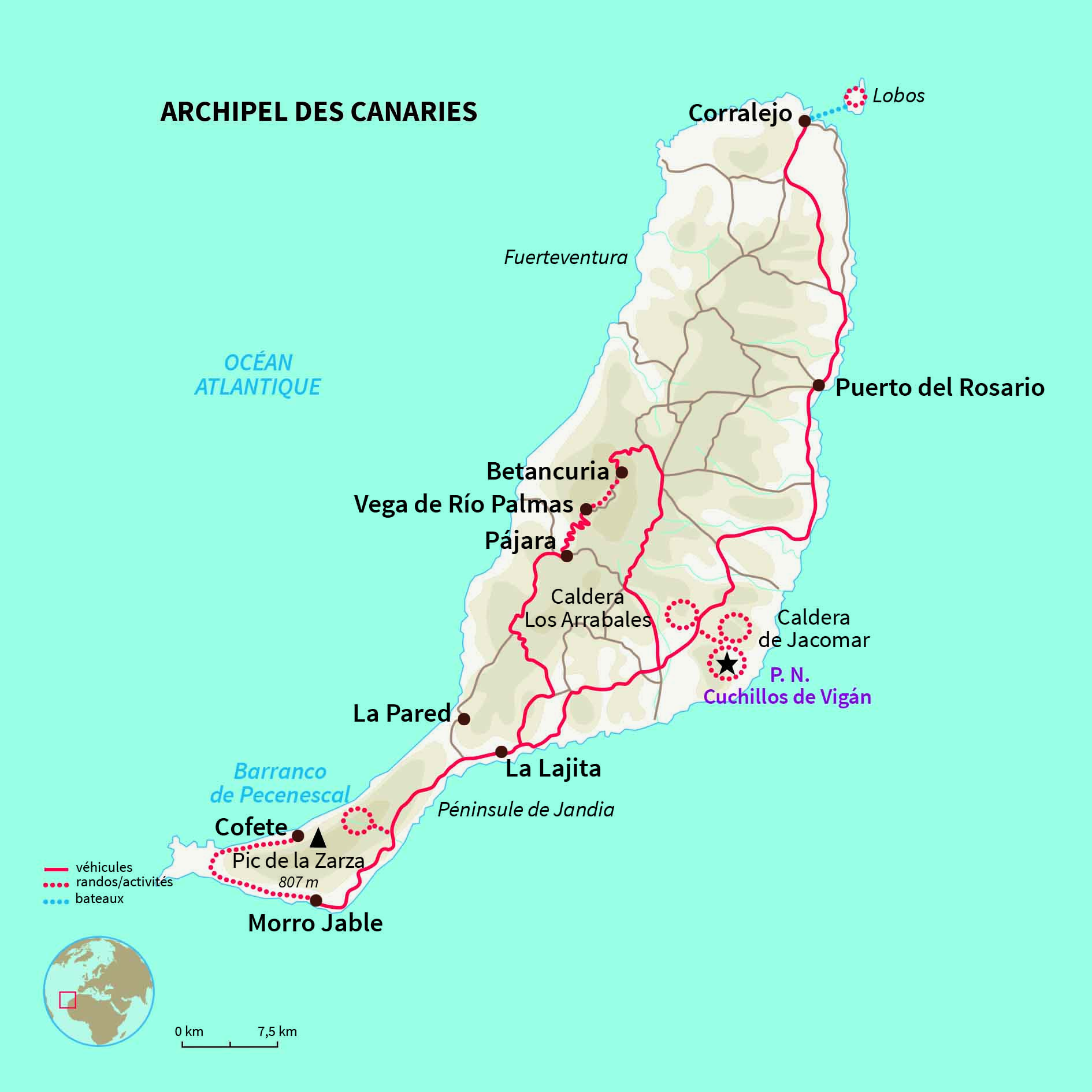 Carte Espagne : Sur les sentiers de Fuerteventura  