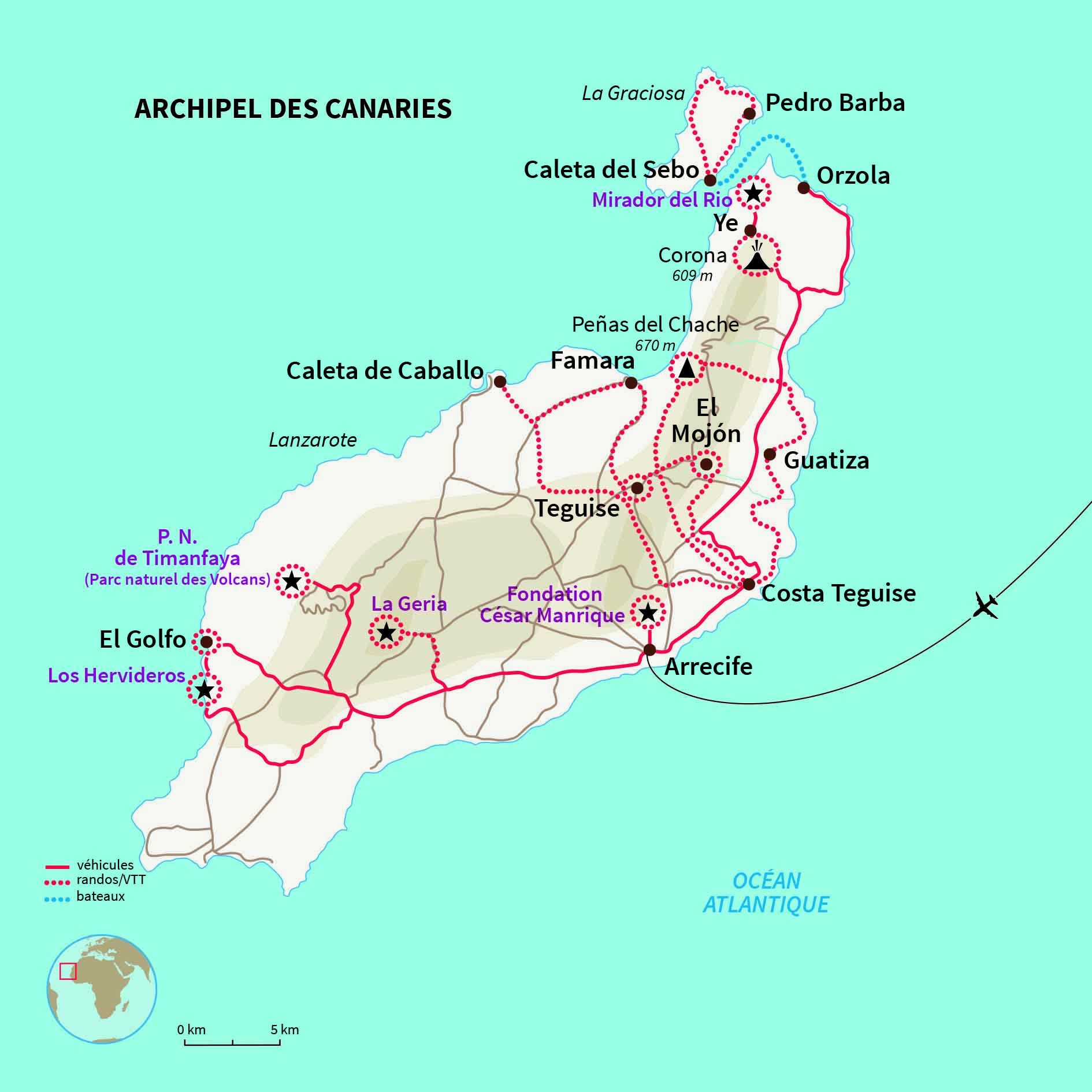 Carte Espagne : Ça roule à Lanzarote !