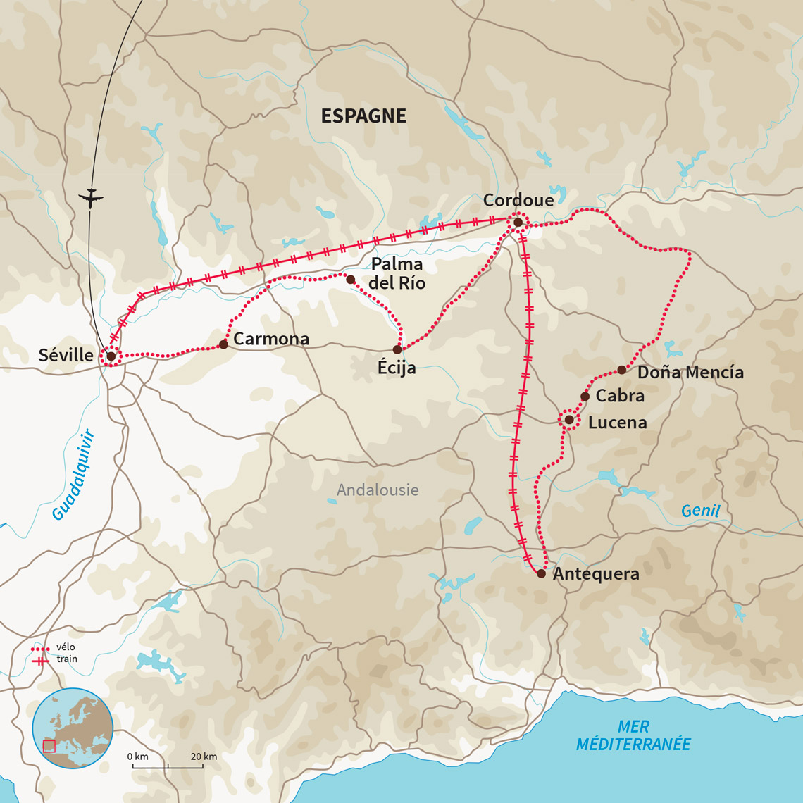 Echappée espagnole avec ce tour de l’Andalousie à vélo, une découverte de la région et des villes de Cordoue et Séville.