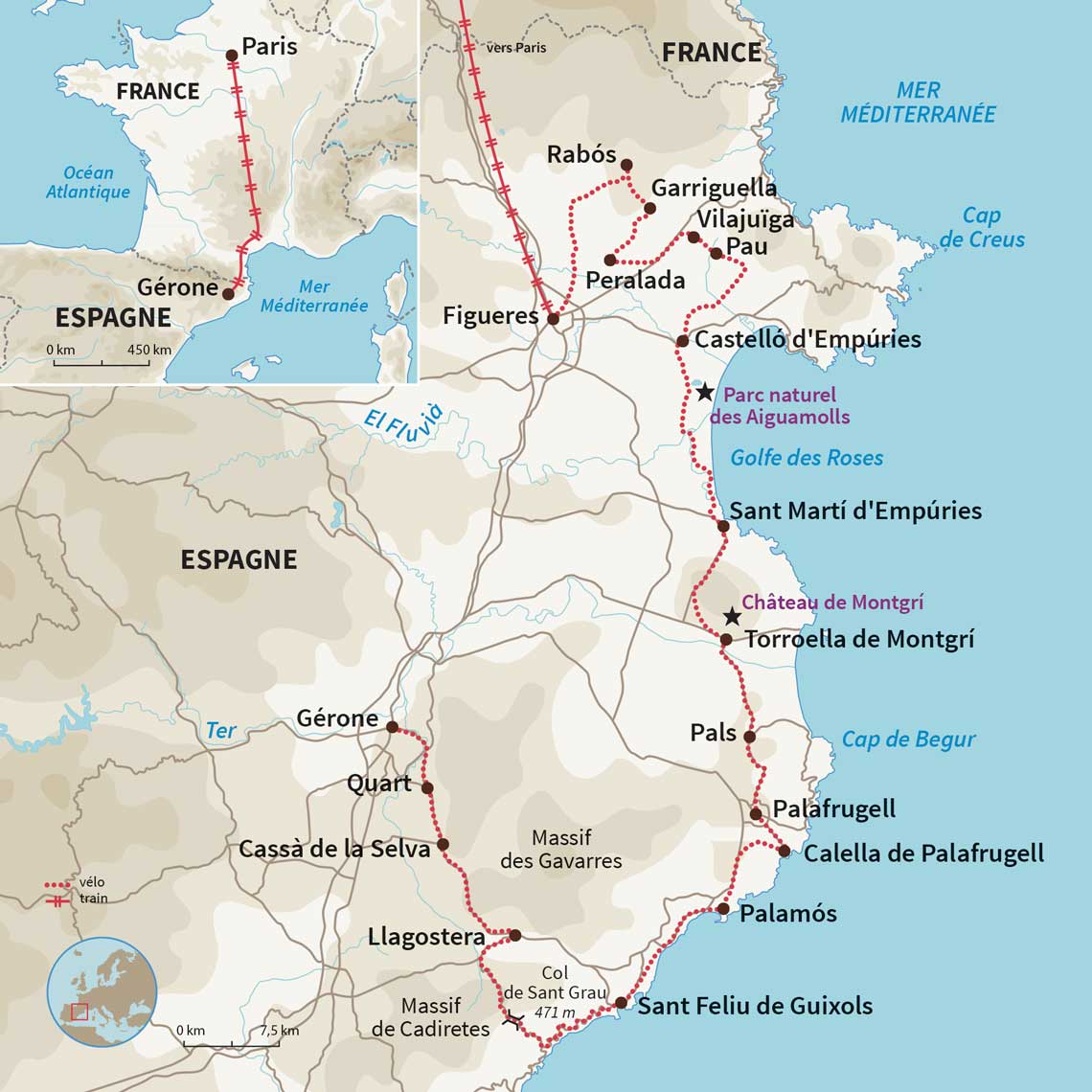 Carte Espagne : Catalogne, les vignobles en Gravel