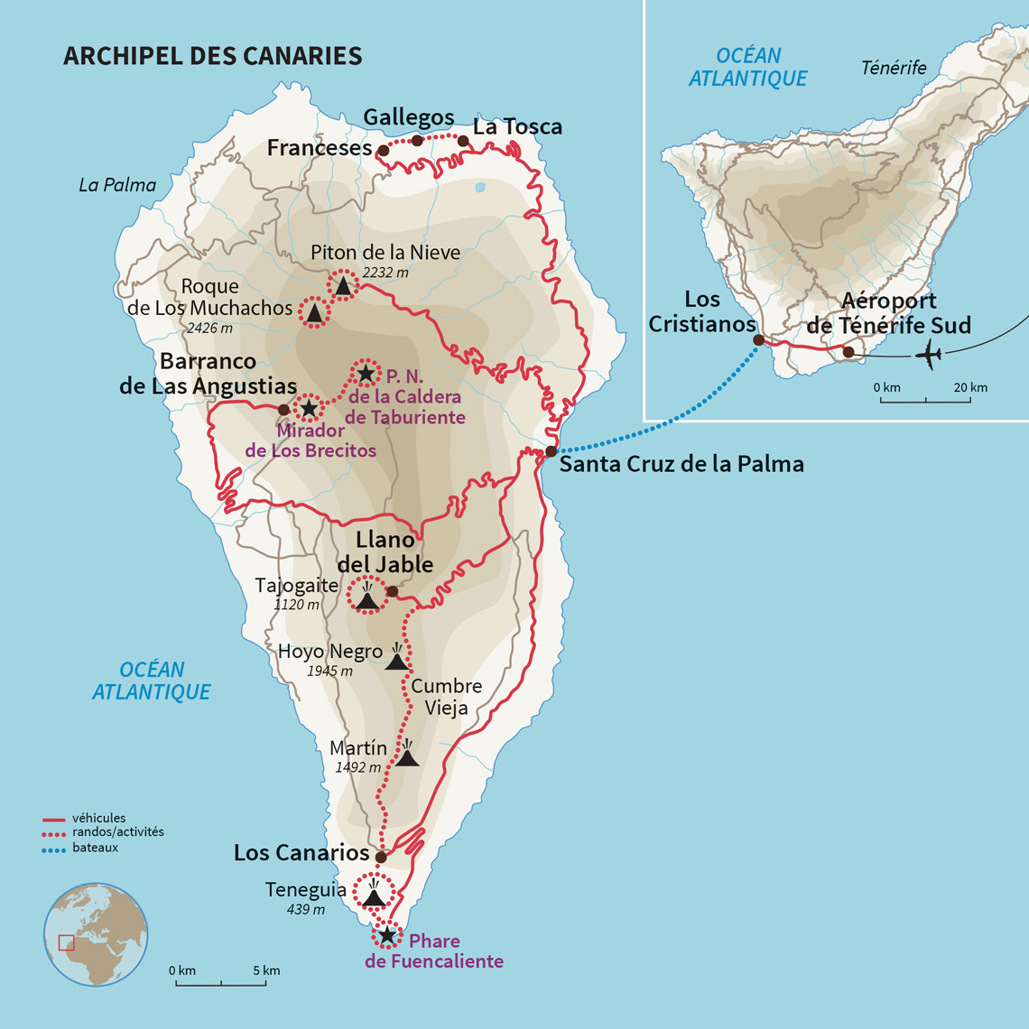Carte Espagne : La Palma, l'éden sauvage des Canaries