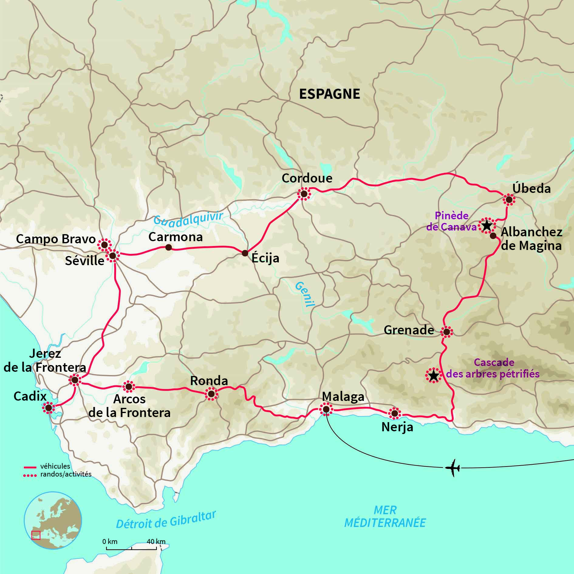 etapes tour andalousie