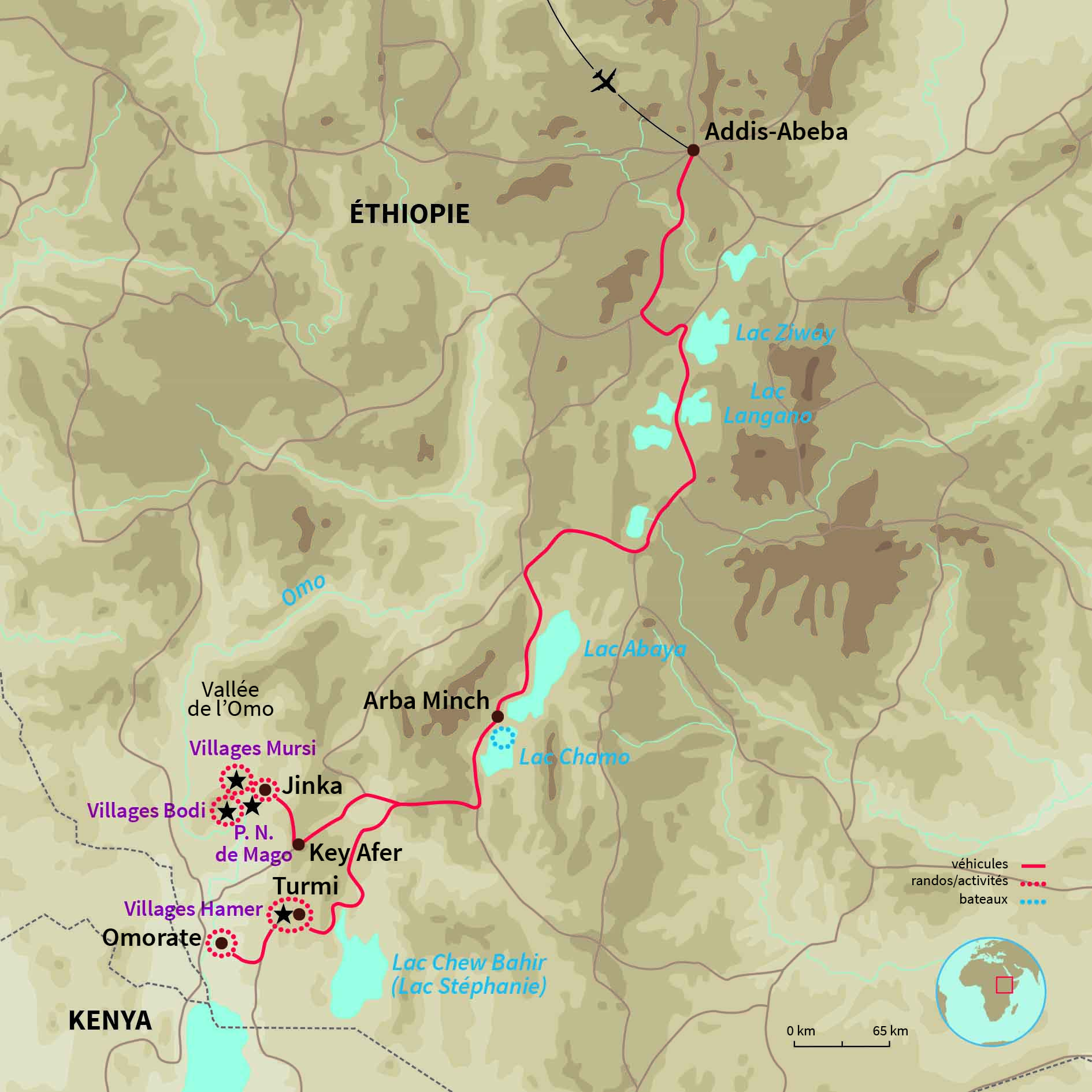 Carte Éthiopie : Peuples de l'Omo et cérémonie du Ka’el !