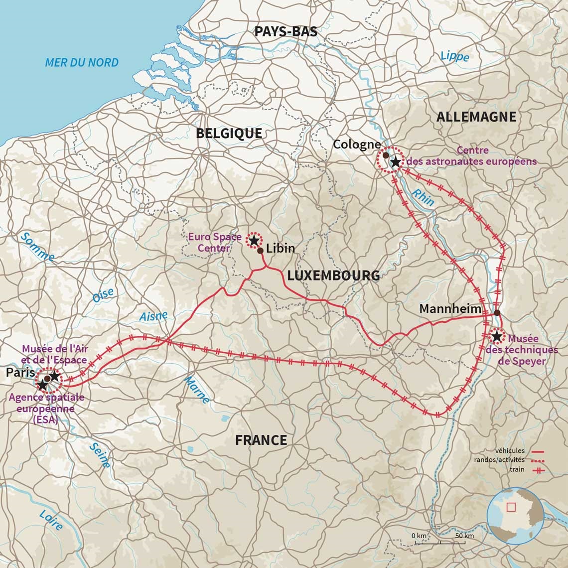 Carte France : Dans les pas de Thomas et Sophie