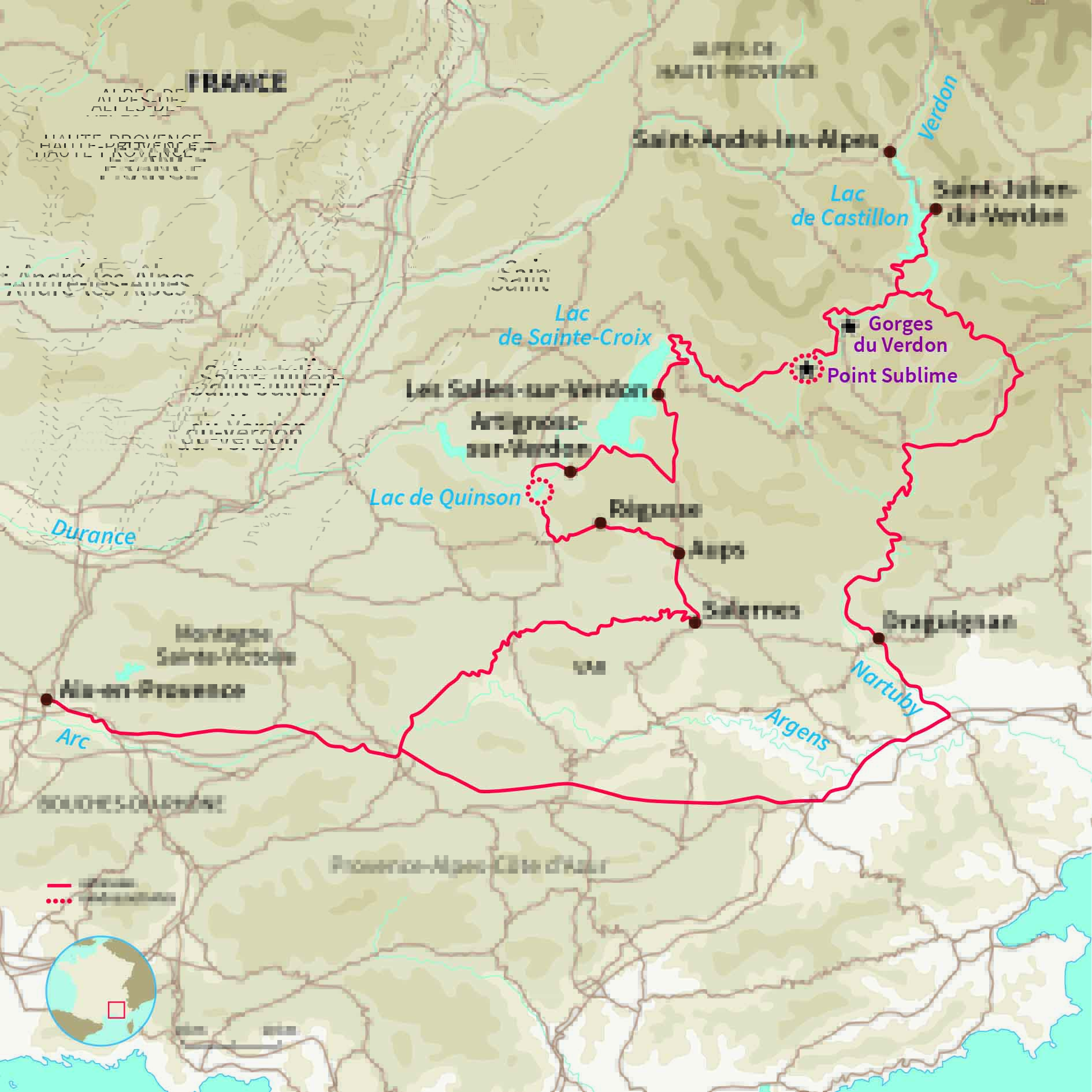 Carte France : Les Gorges du Verdon en van