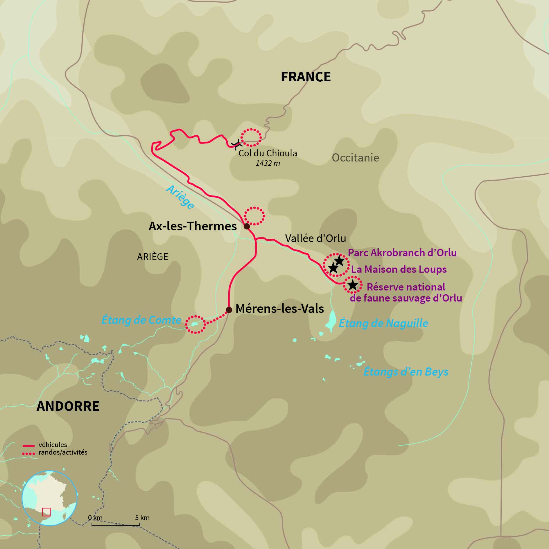 Carte France : Multi-activités en famille en Haute-Ariège