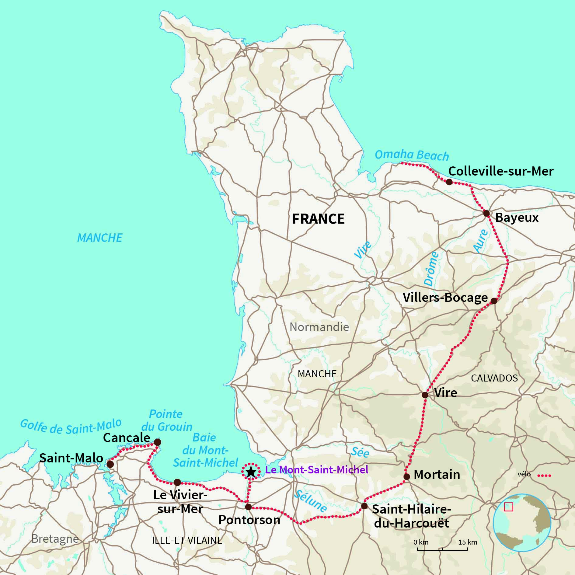 Carte France : Aventure normando-bretonne