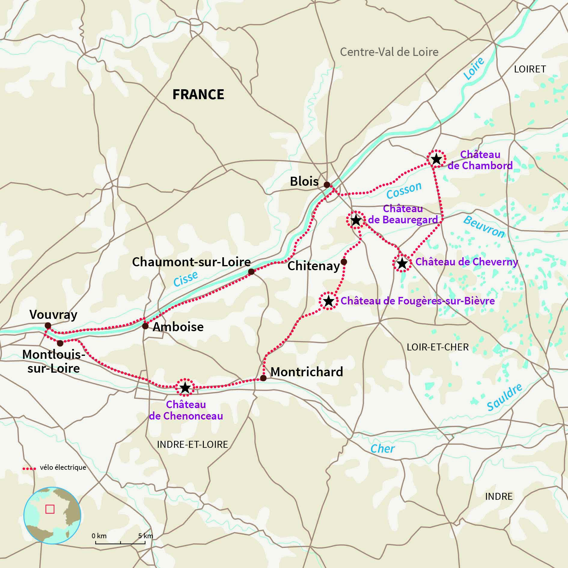 Carte France : Rechargez vos batteries sur la Loire