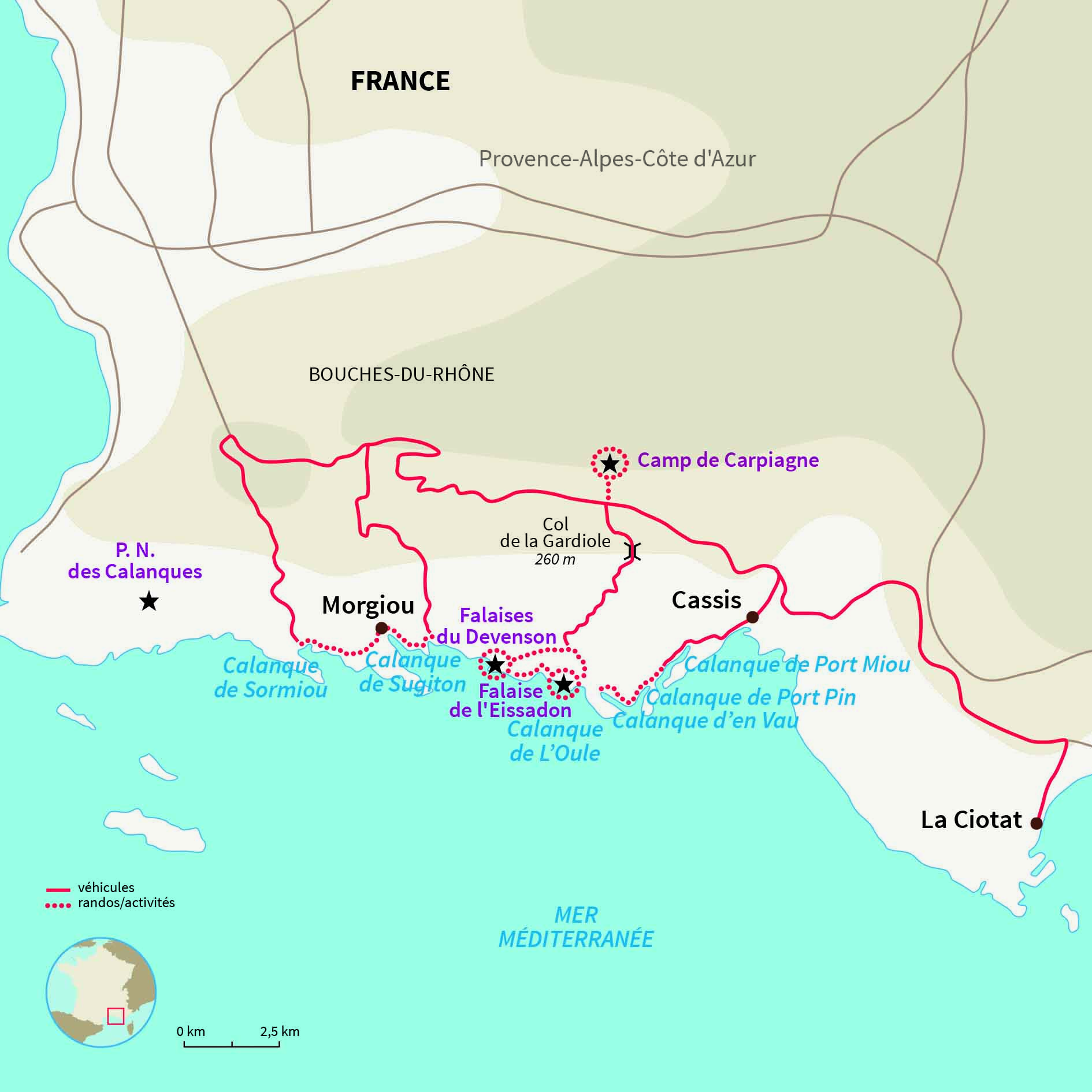 Carte France : Réveillon au cœur des Calanques de Cassis