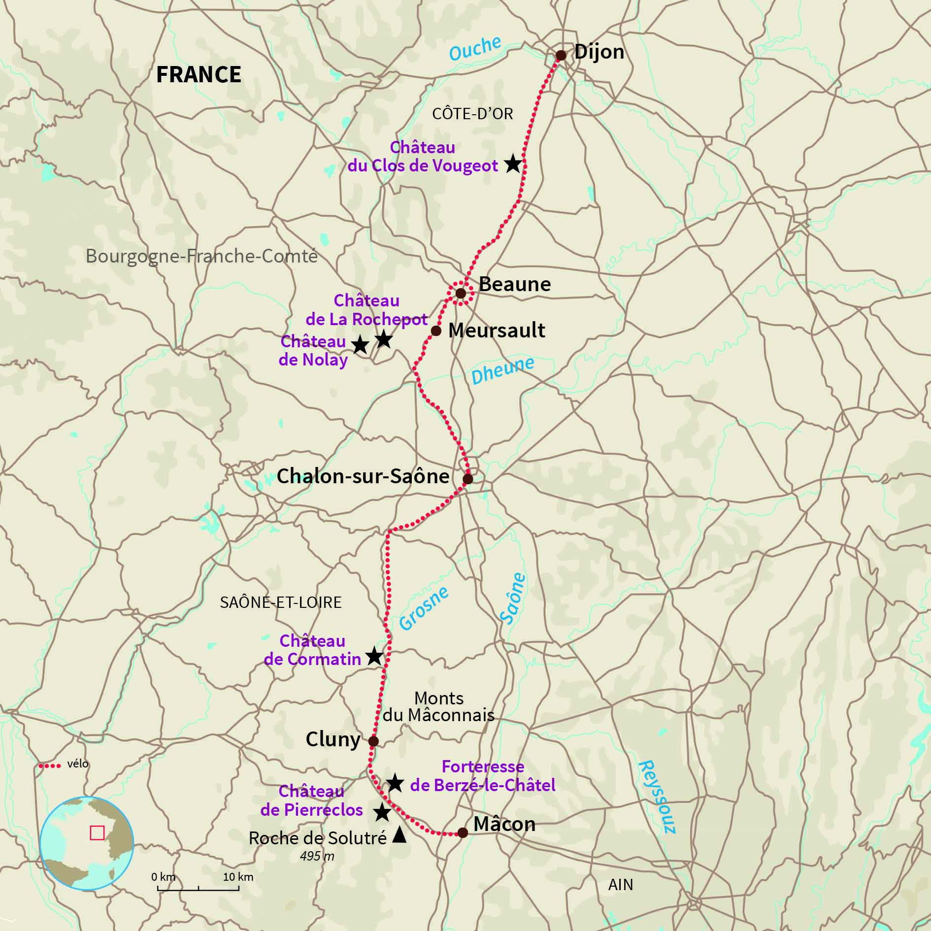 Carte France : Descente viticole