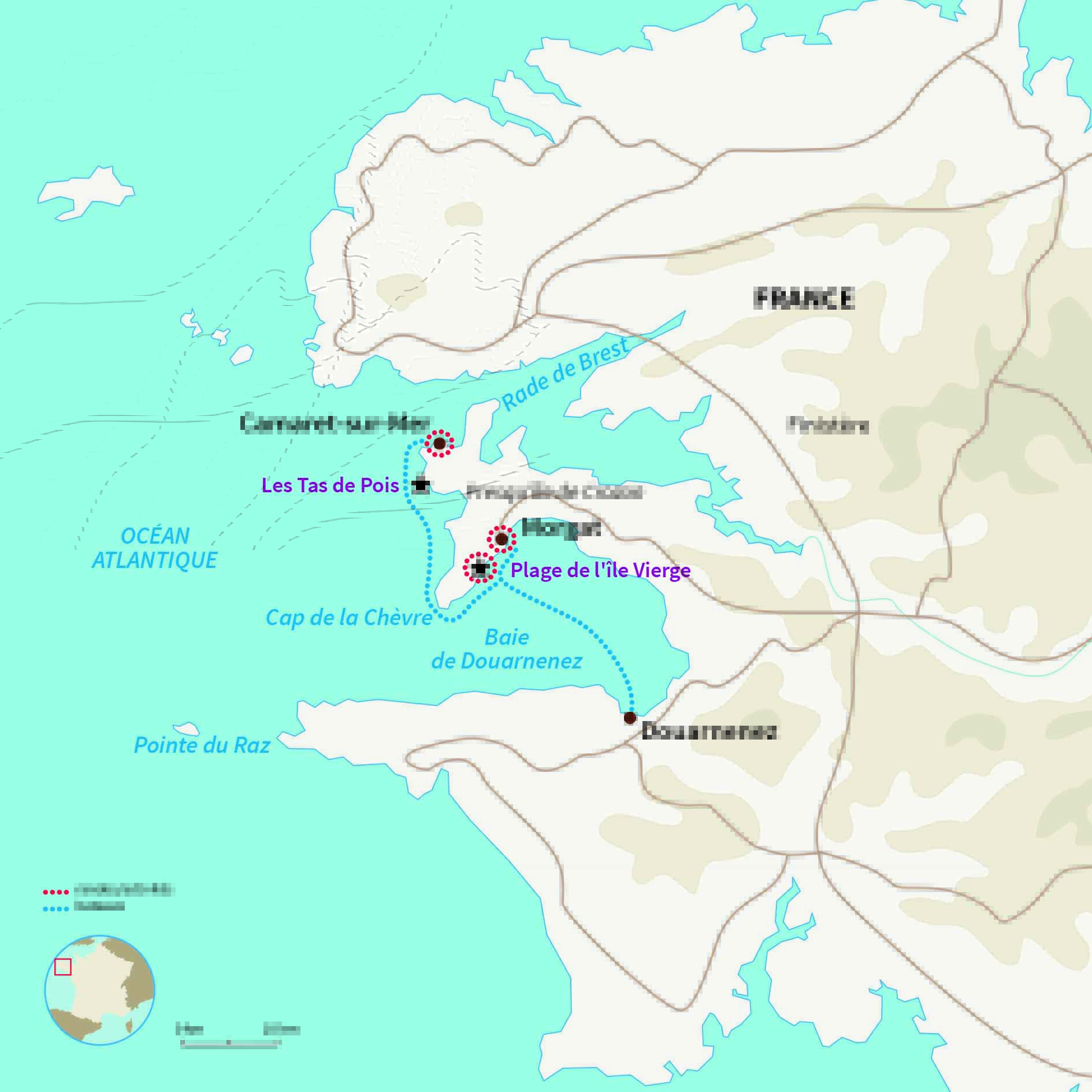 Carte France : Mon bateau en mer d'Iroise