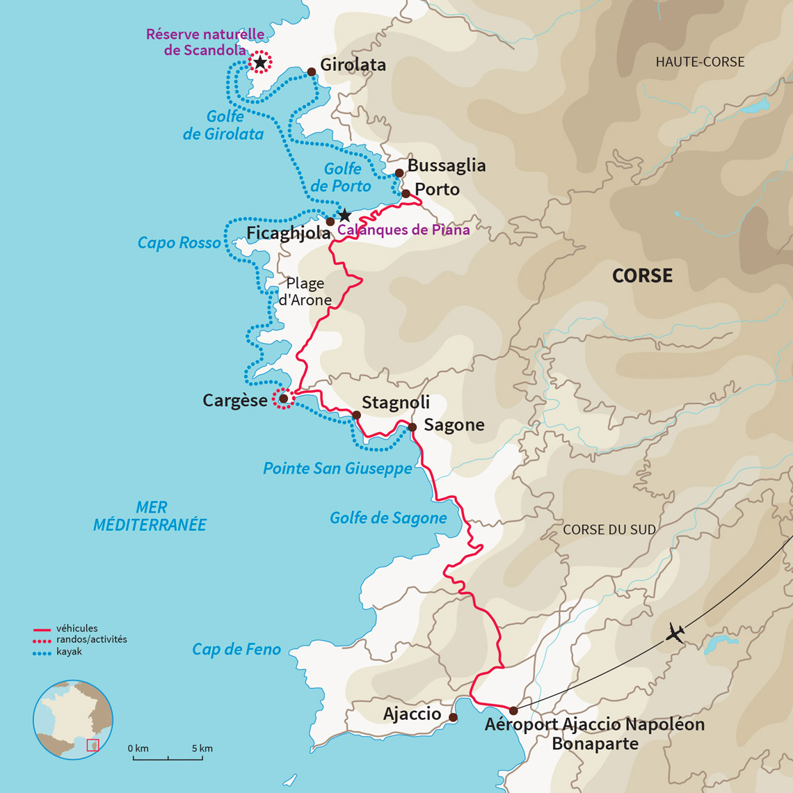 Carte France : Les Calanques de l'île de Beauté