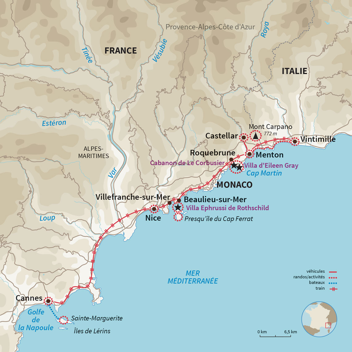 Carte France : Hiver en douceur sur la Côte d’Azur