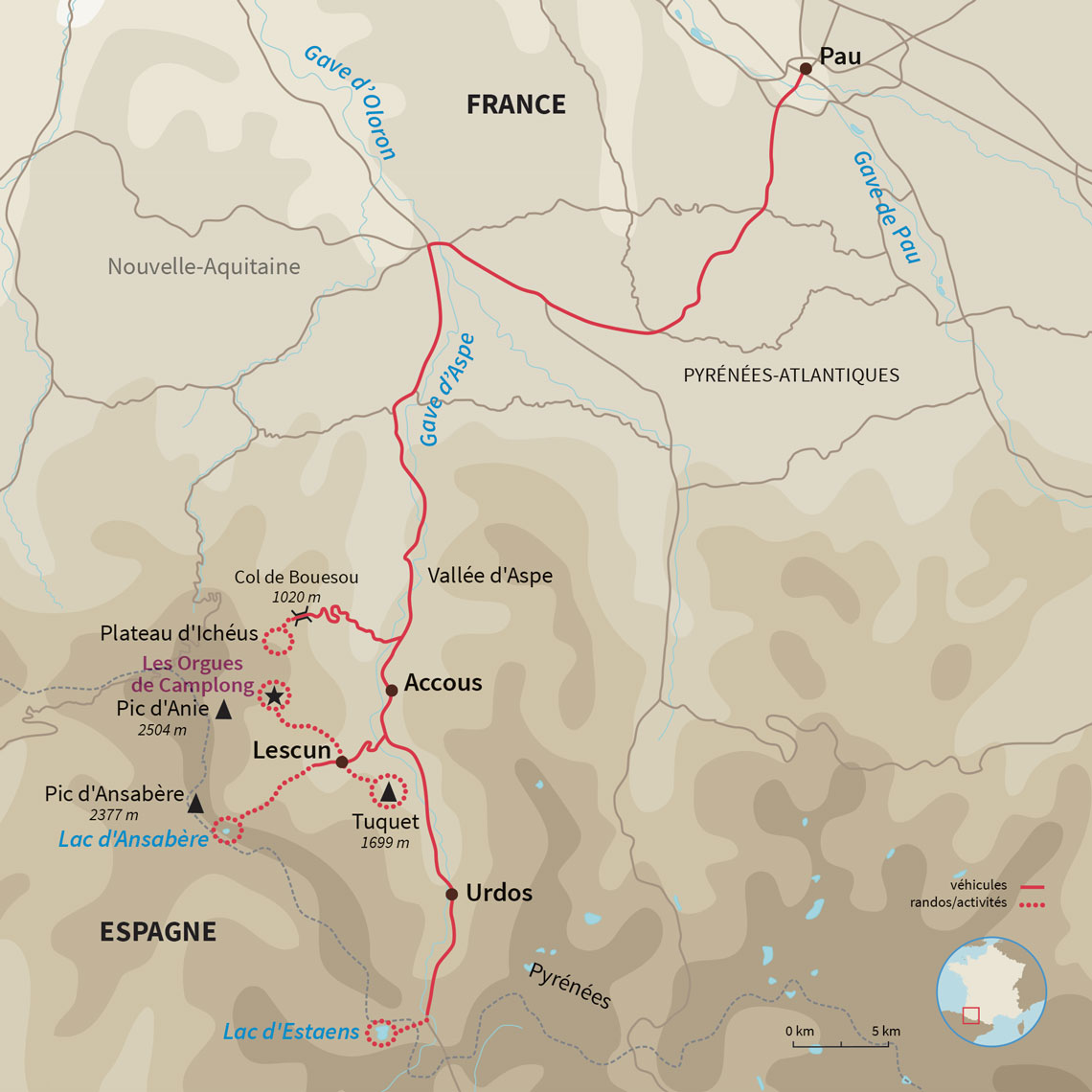 Carte France : Échappée blanche dans les Pyrénées