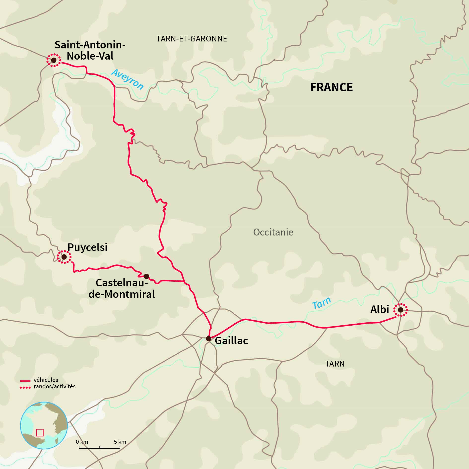 Carte France : Jeûne, yoga, et rando en Occitanie