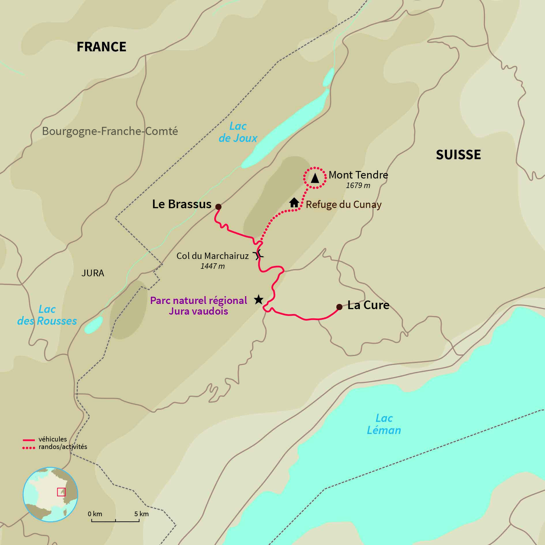 Carte France : Week-end trappeur dans le Jura