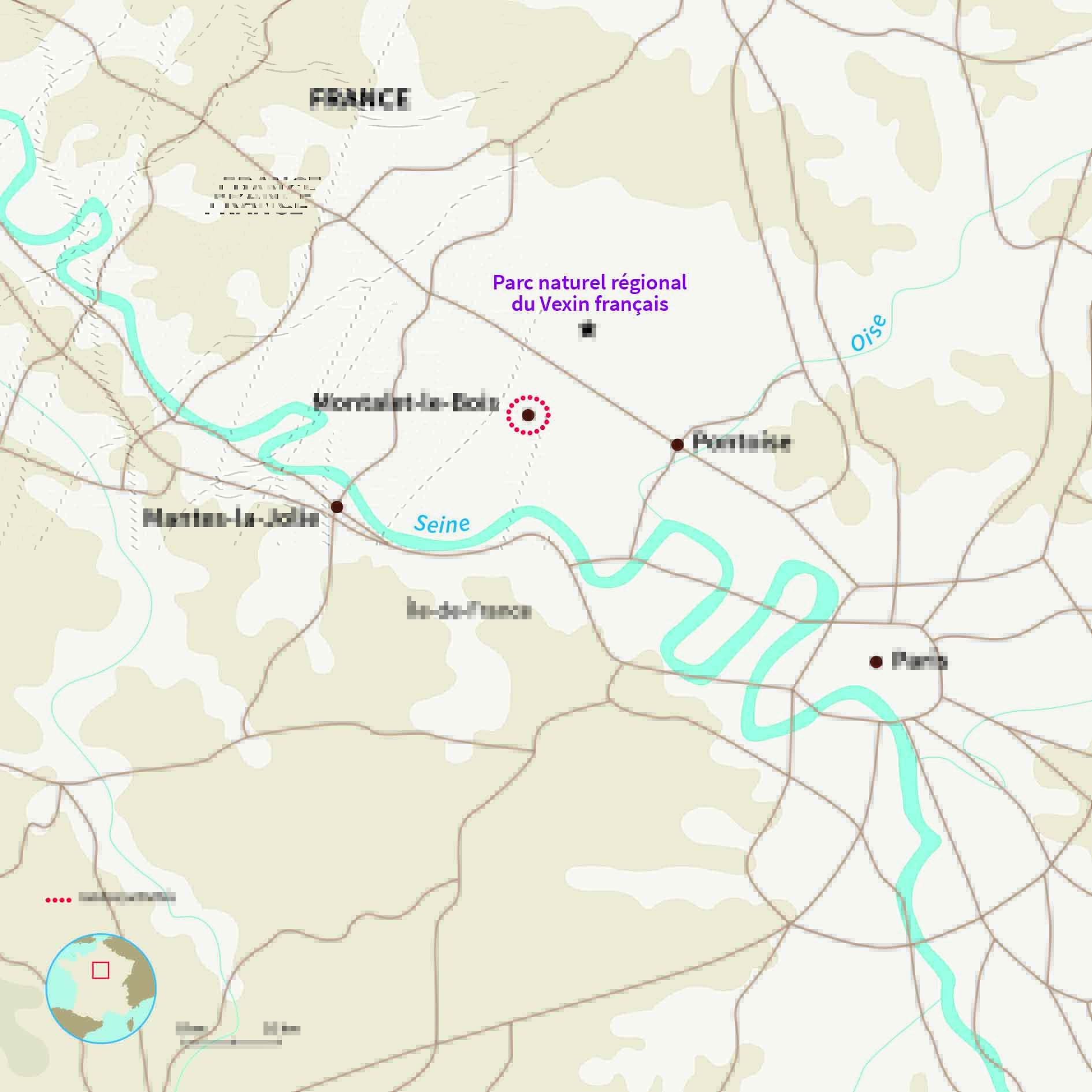 Carte France : Survivre en pleine forêt en Île-de-France