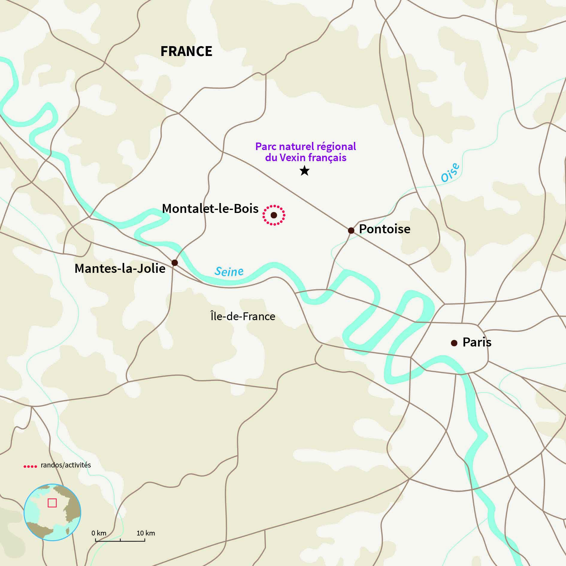 Carte France : Week-end survie en Île-de-France