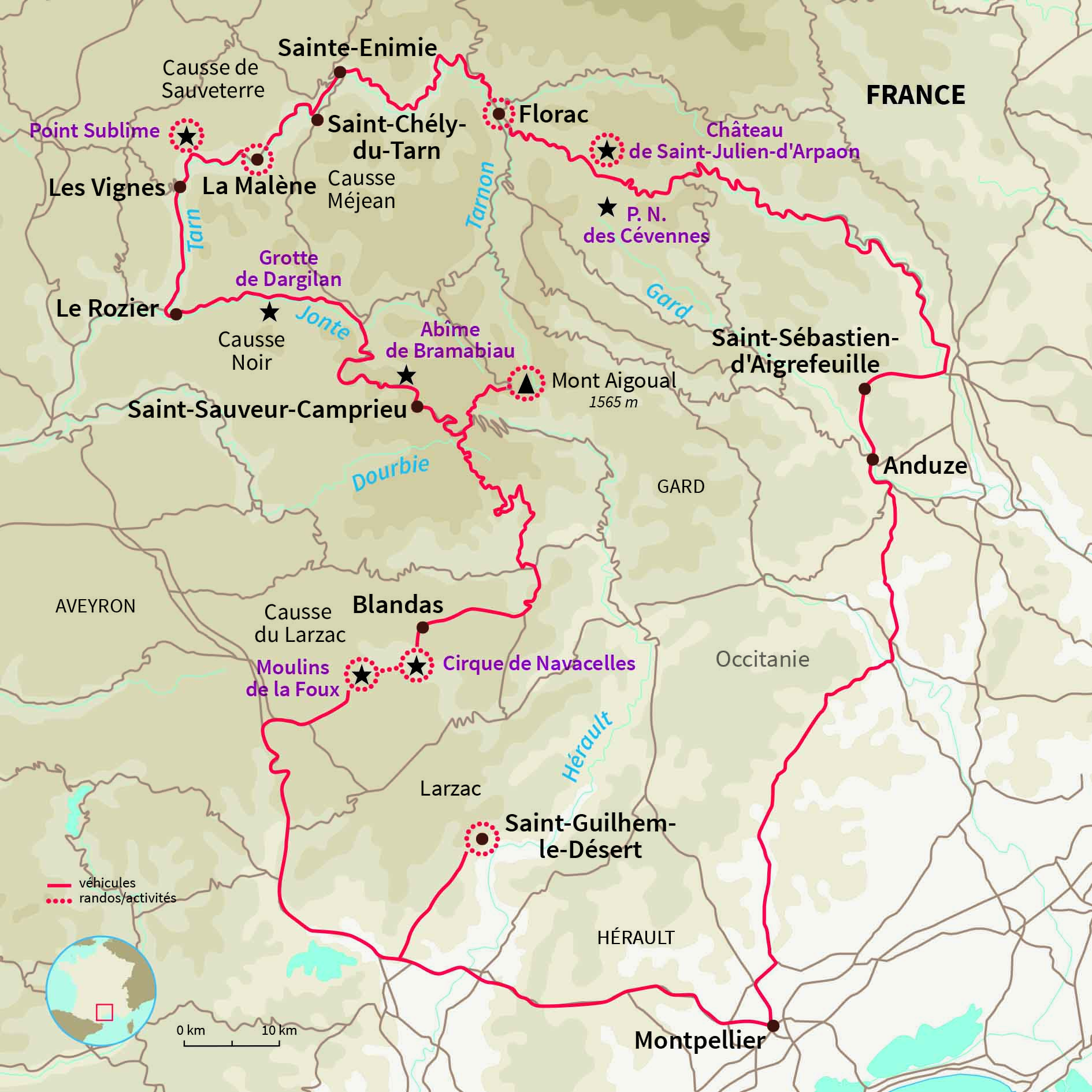 Carte France : Plein van dans les Cévennes