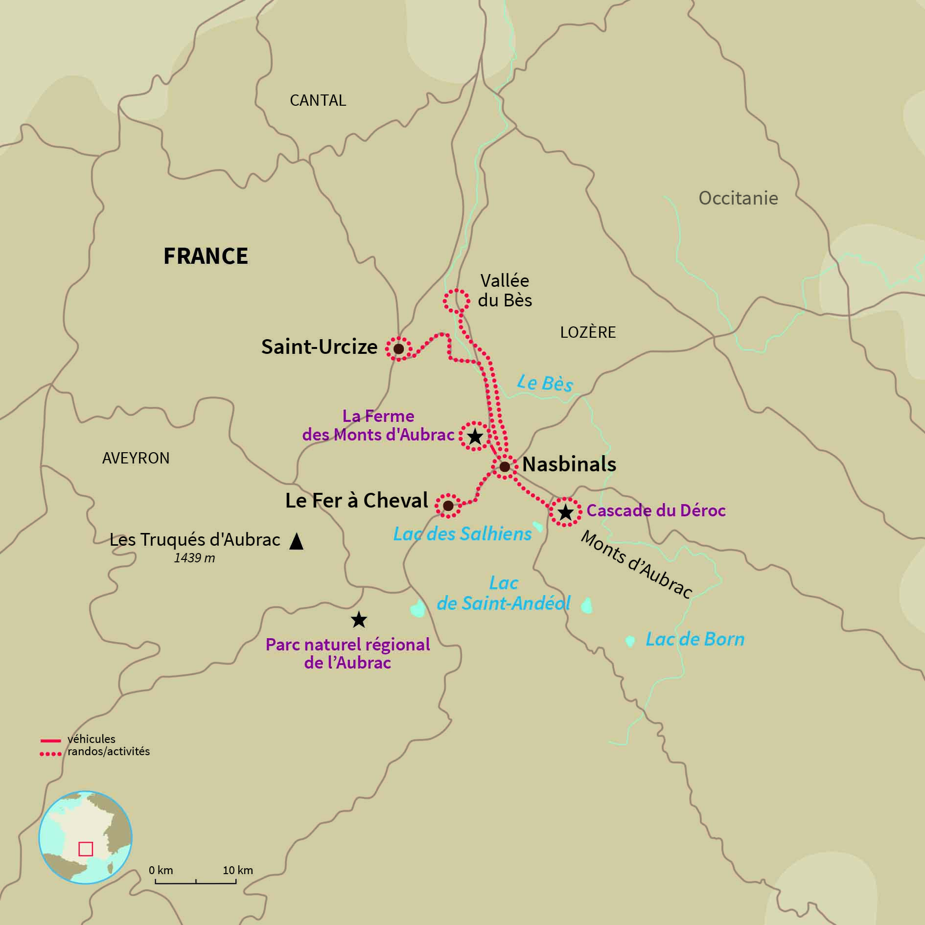 Carte France : Chasse au trésor en Aubrac