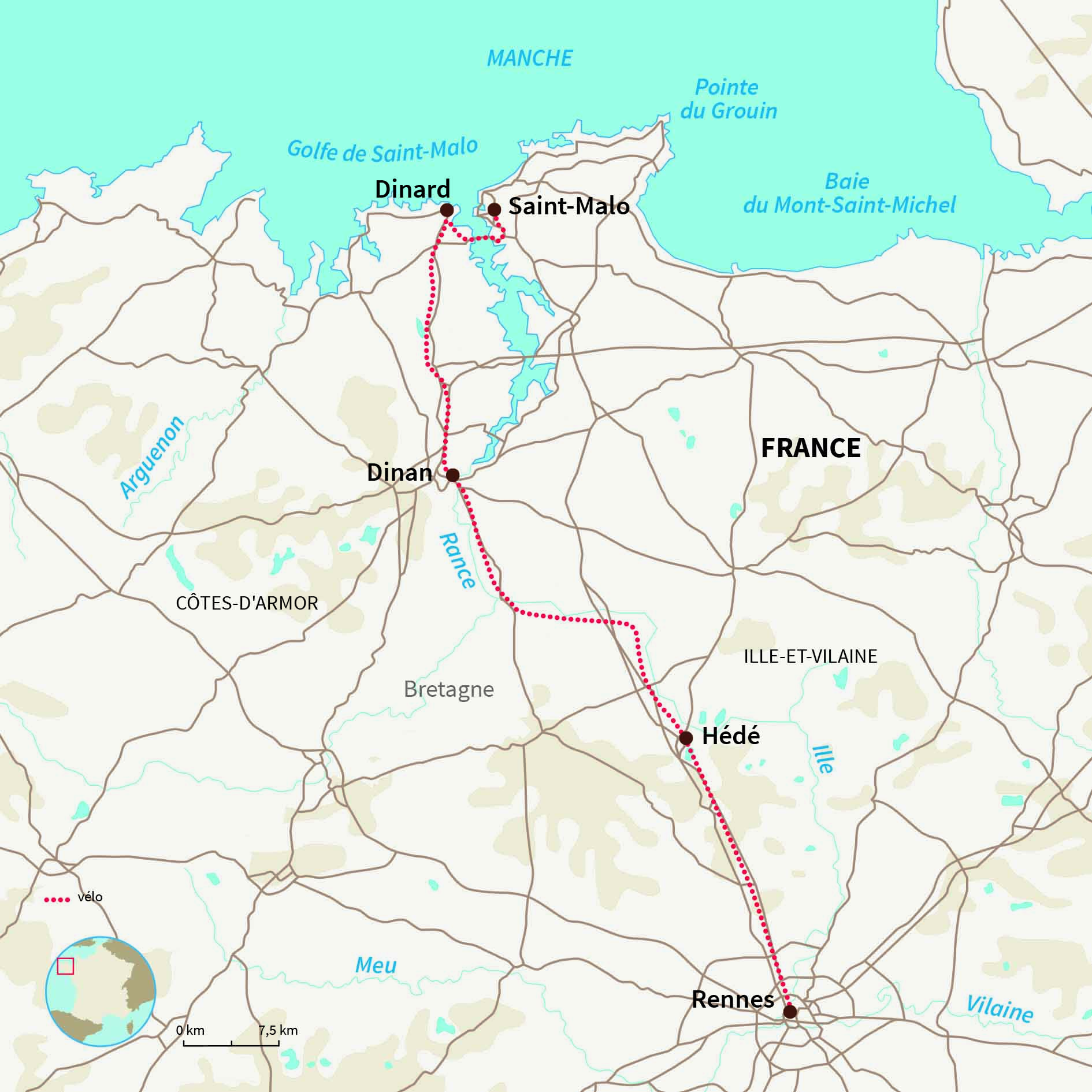 Carte France : La Bretagne par bois et canaux