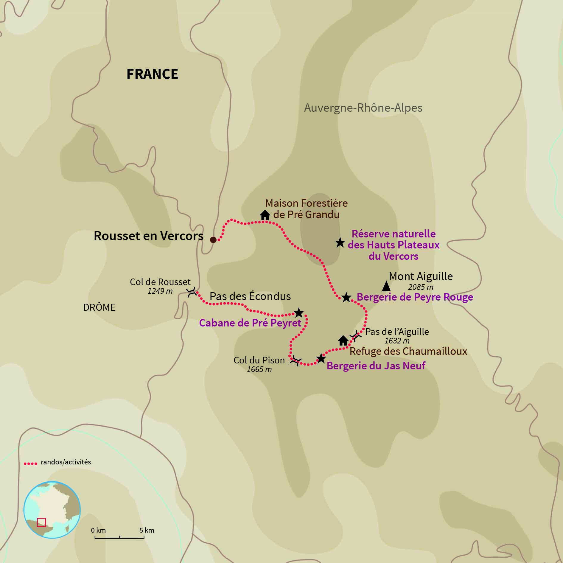 Carte France : Sur les traces des trappeurs du Vercors !