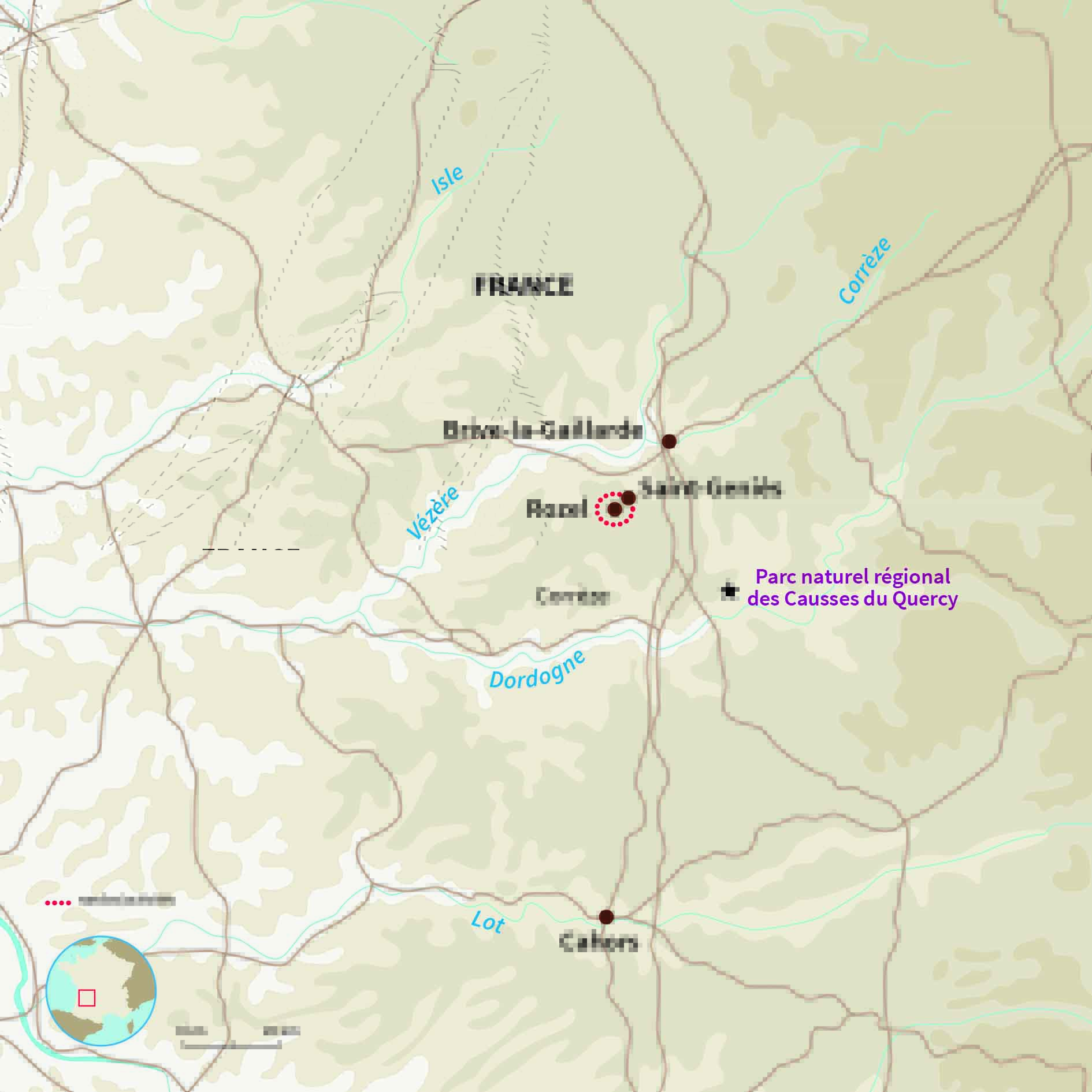 Carte France : Week-end survie dans le Périgord Noir