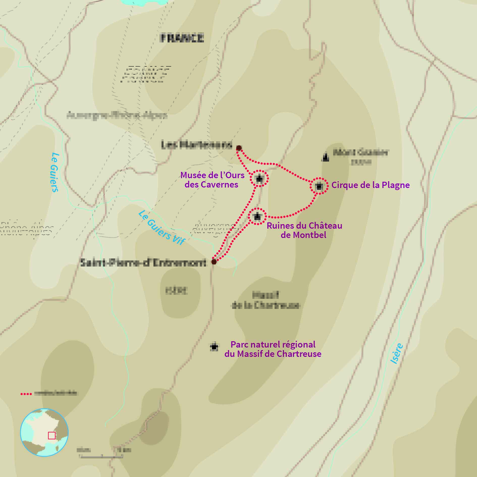 Carte France : Vagabond'ânes en Chartreuse