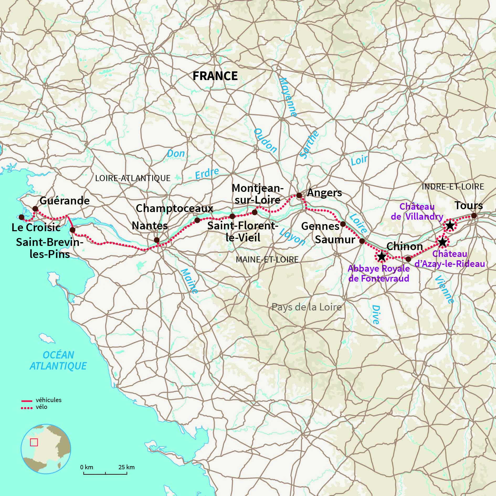 Carte France : À deux roues de l’océan