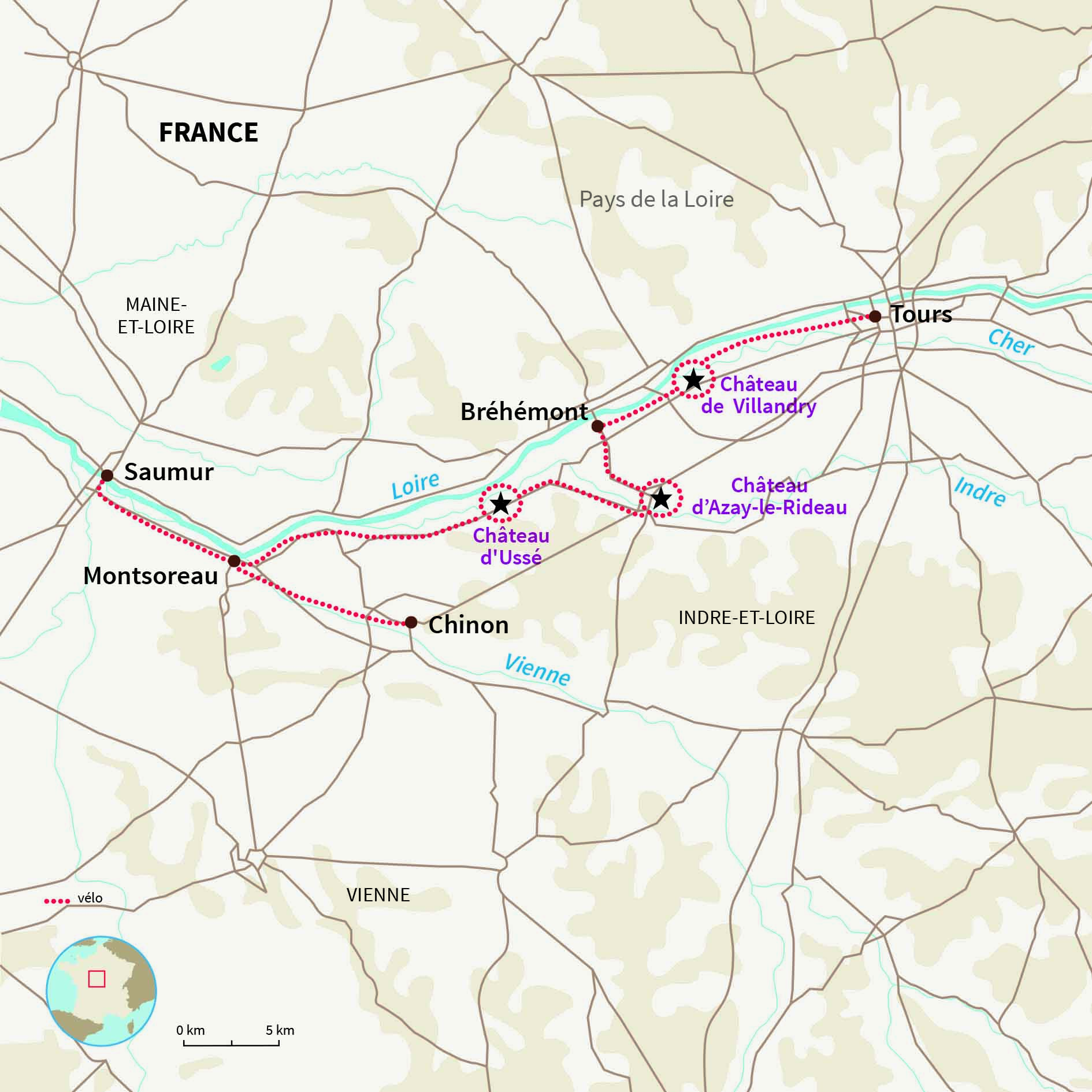 Carte France : La Loire en famille, l’école buissonnière