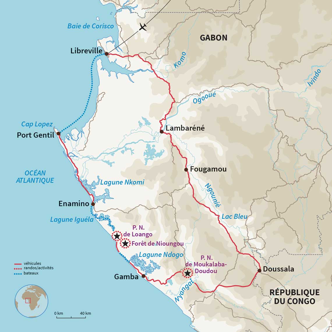 Carte Gabon : L'appel du Loango