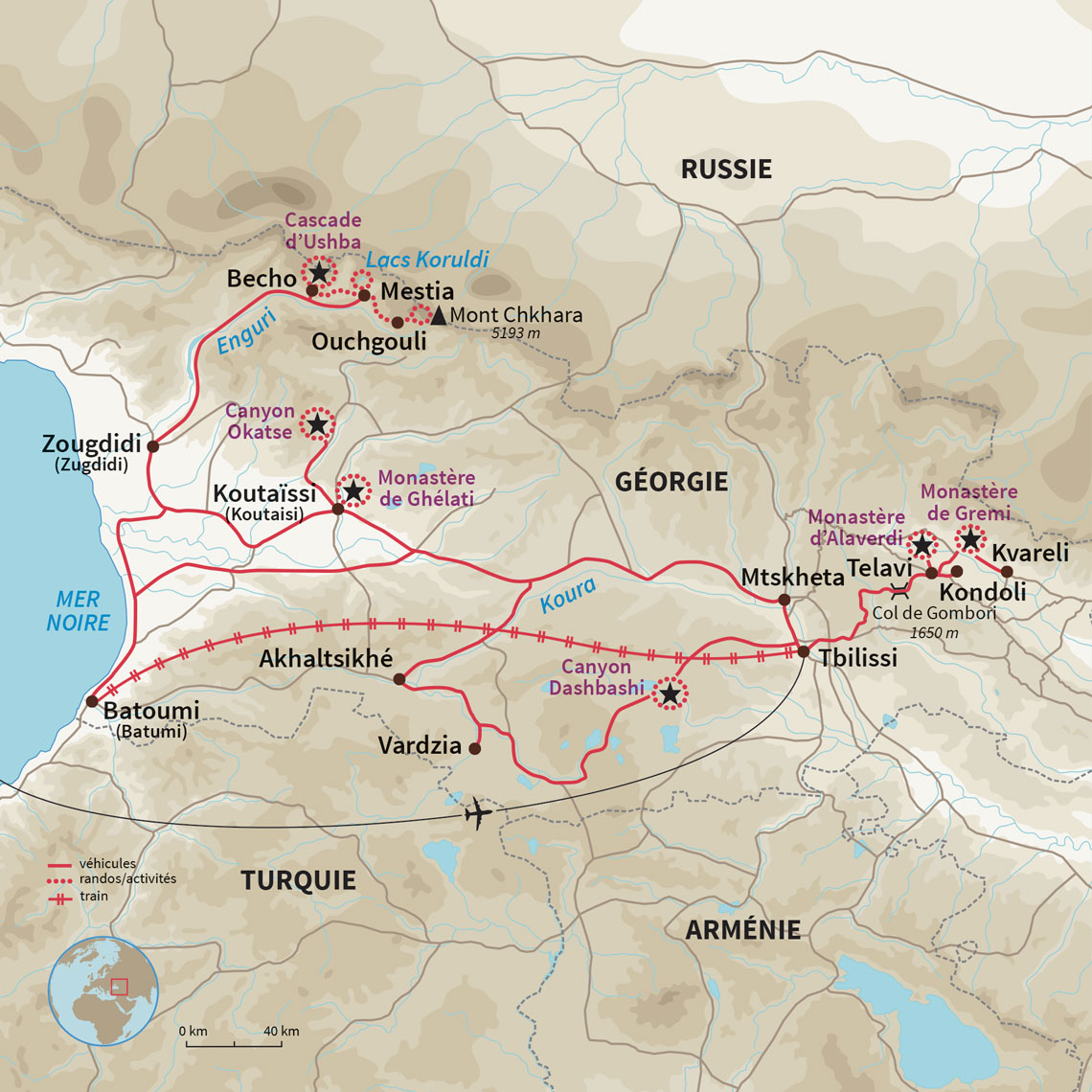 Carte Géorgie : Odyssée en terre géorgienne