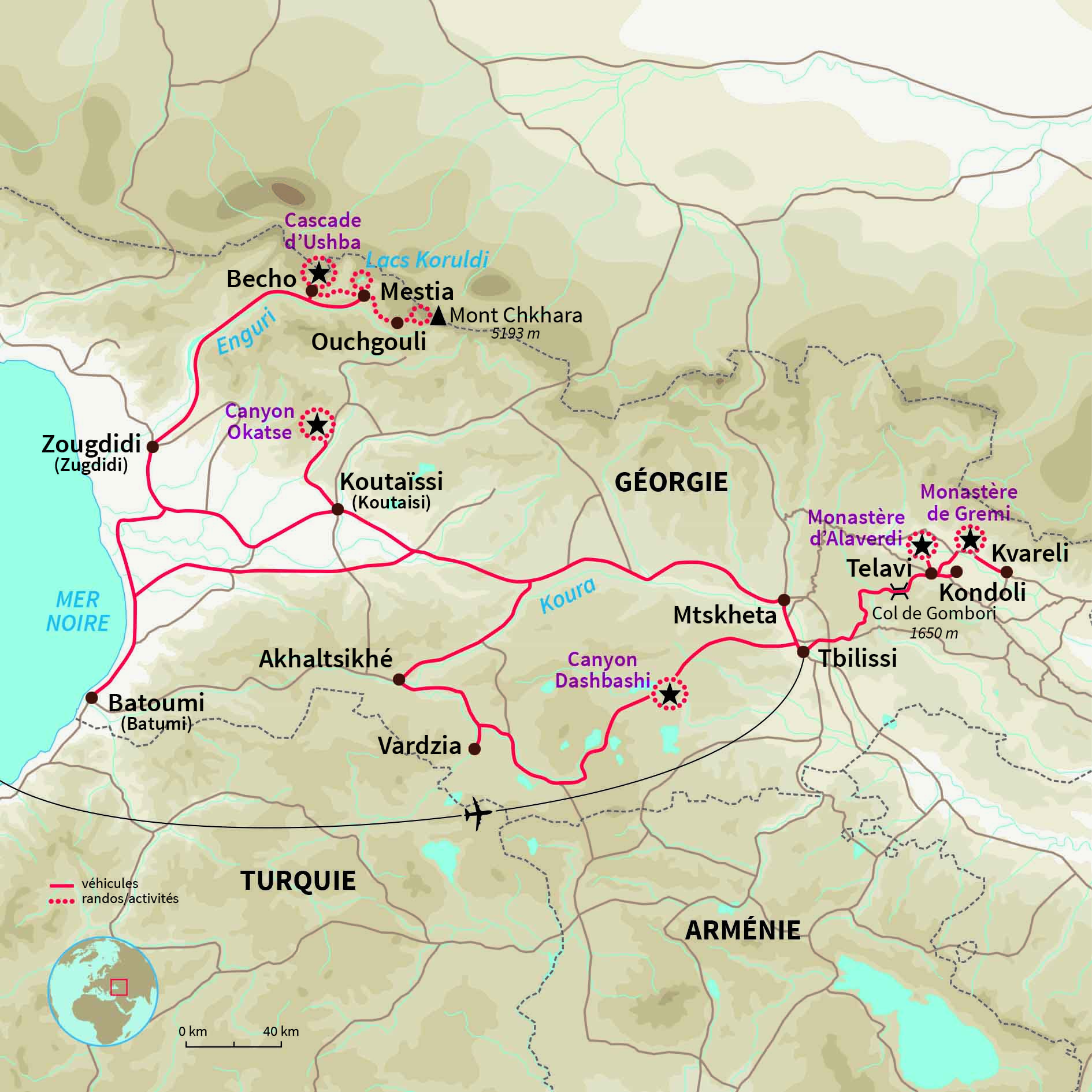 Carte Géorgie : Odyssée en terre géorgienne