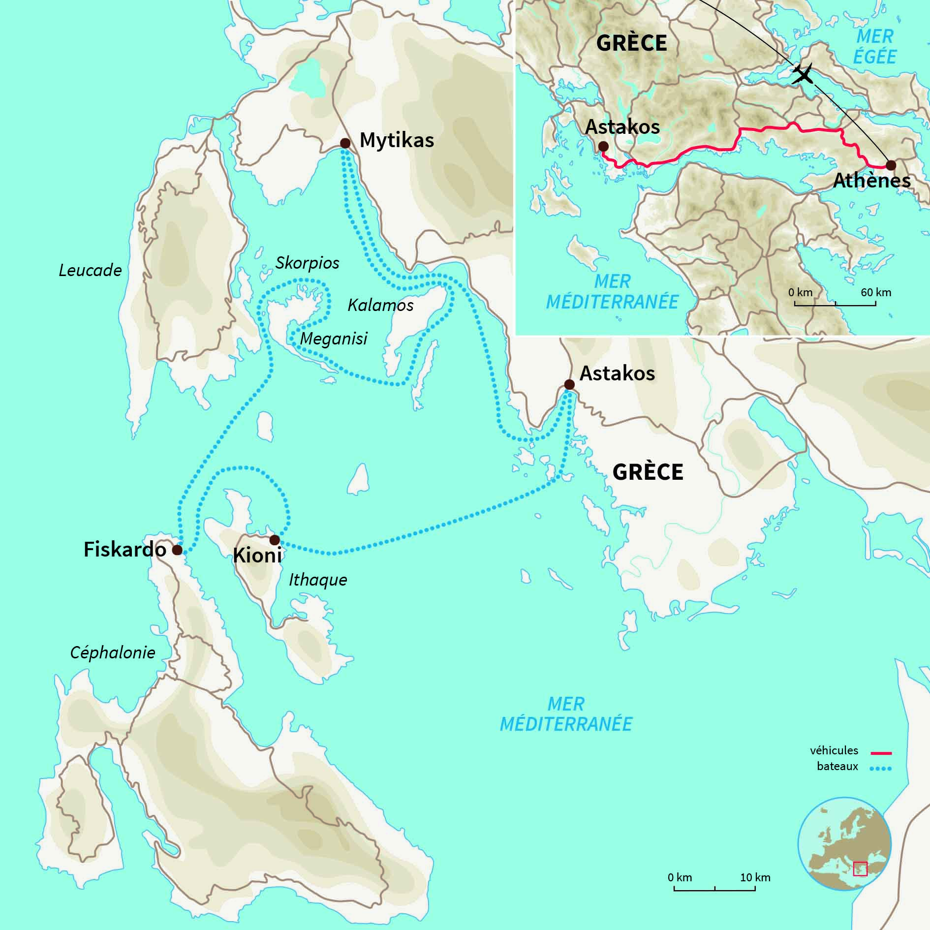 Carte Grèce : L'Odyssée grecque en goélette 