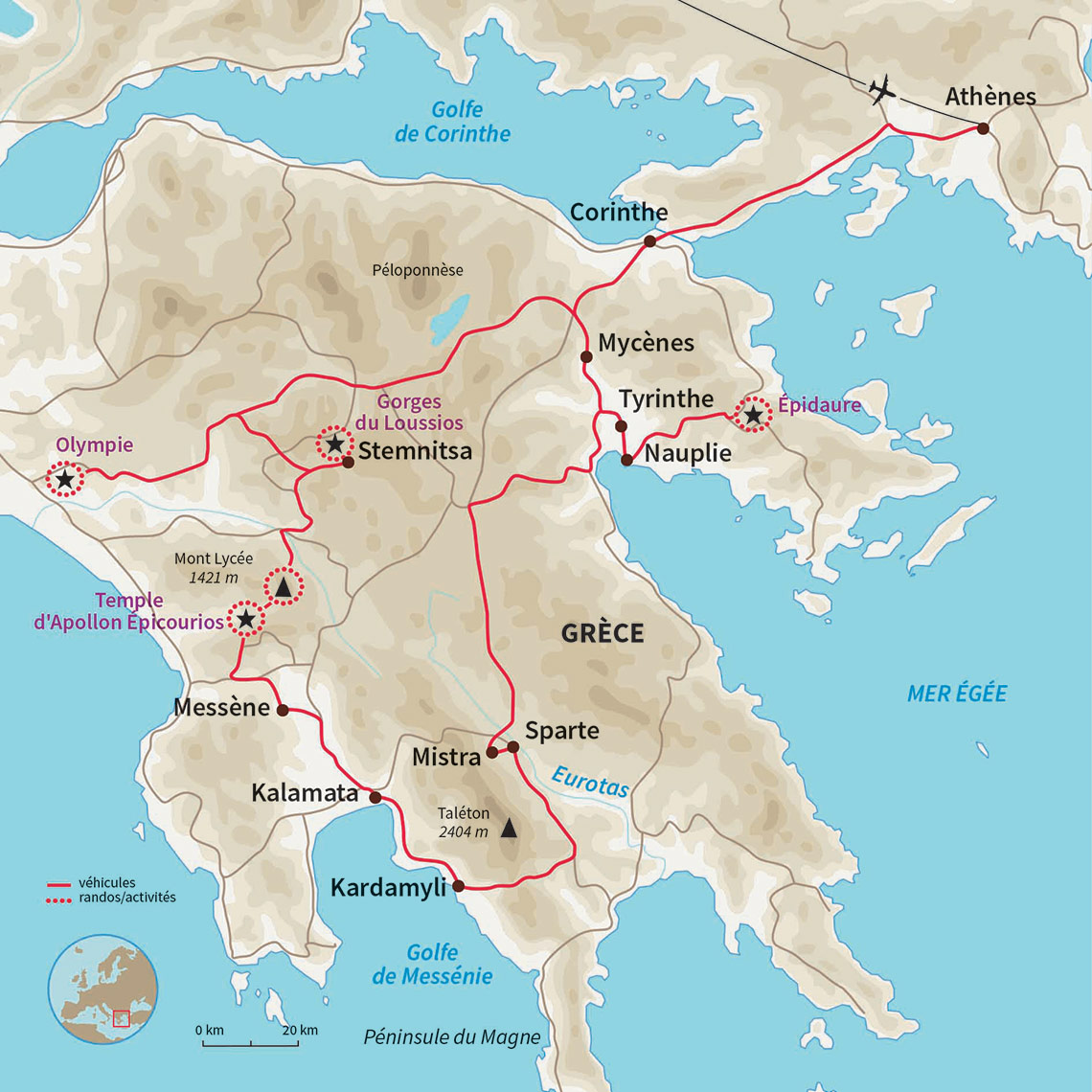Carte Grèce : Chemins et cités de légende