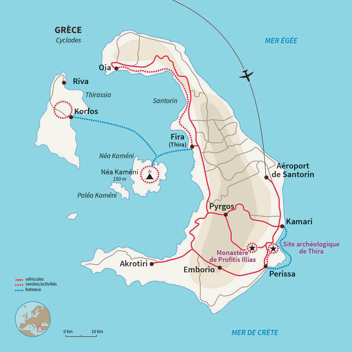 Carte Grèce : Santorin la volcanique, un jeu d'enfants!