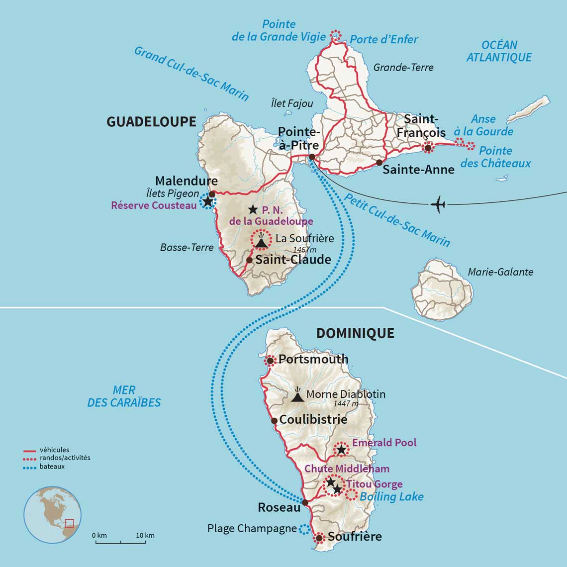Carte Guadeloupe : Objectif Caraïbe sauvage ! Carte Guadeloupe : Objectif Caraïbe sauvage !