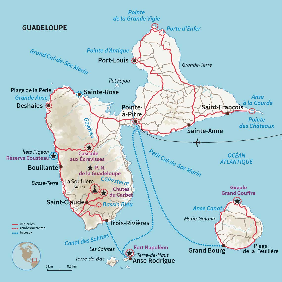 Carte Guadeloupe : Quatre îles, un paradis ! 