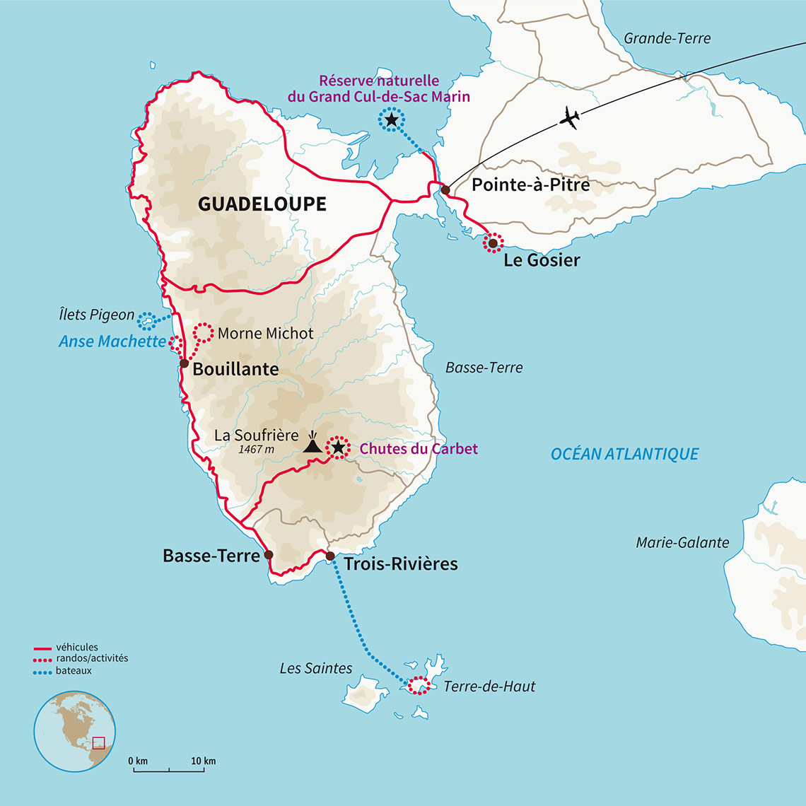 Carte Guadeloupe : Karukera...Comme un papillon sur l'eau