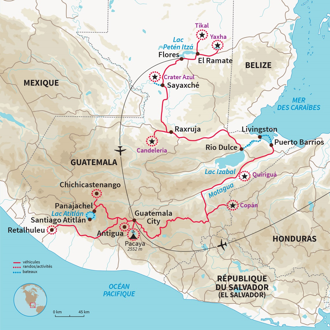 Carte Guatemala : Le Guatemala sans concession